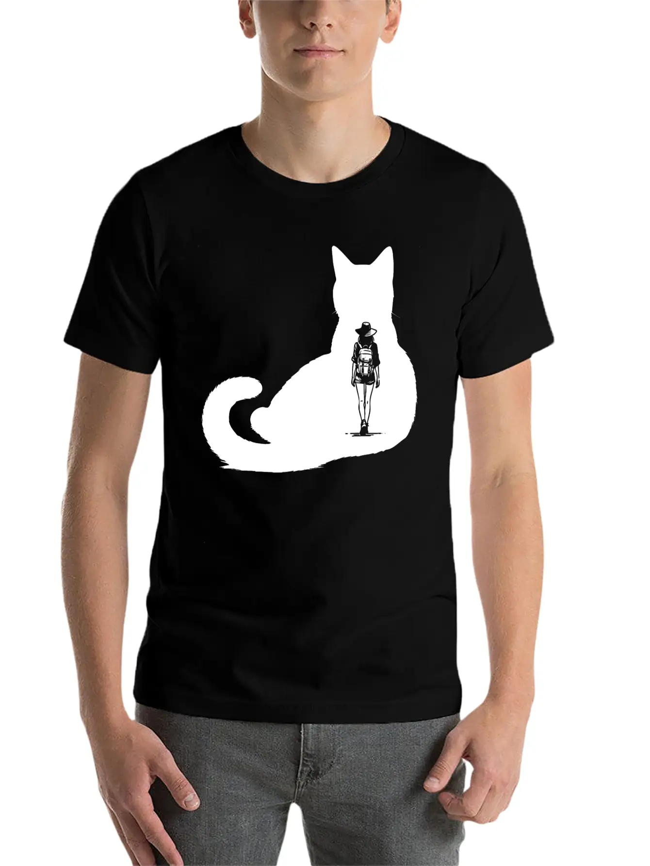 Cat Girl Unisex Short Sleeve Soft Cotton T-Shirt – Casual Everyday Wear