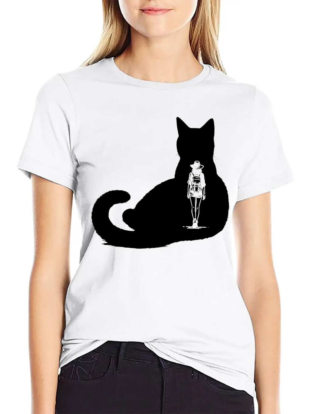 Cat Girl Unisex Short Sleeve Soft Cotton T-Shirt – Casual Everyday Wear