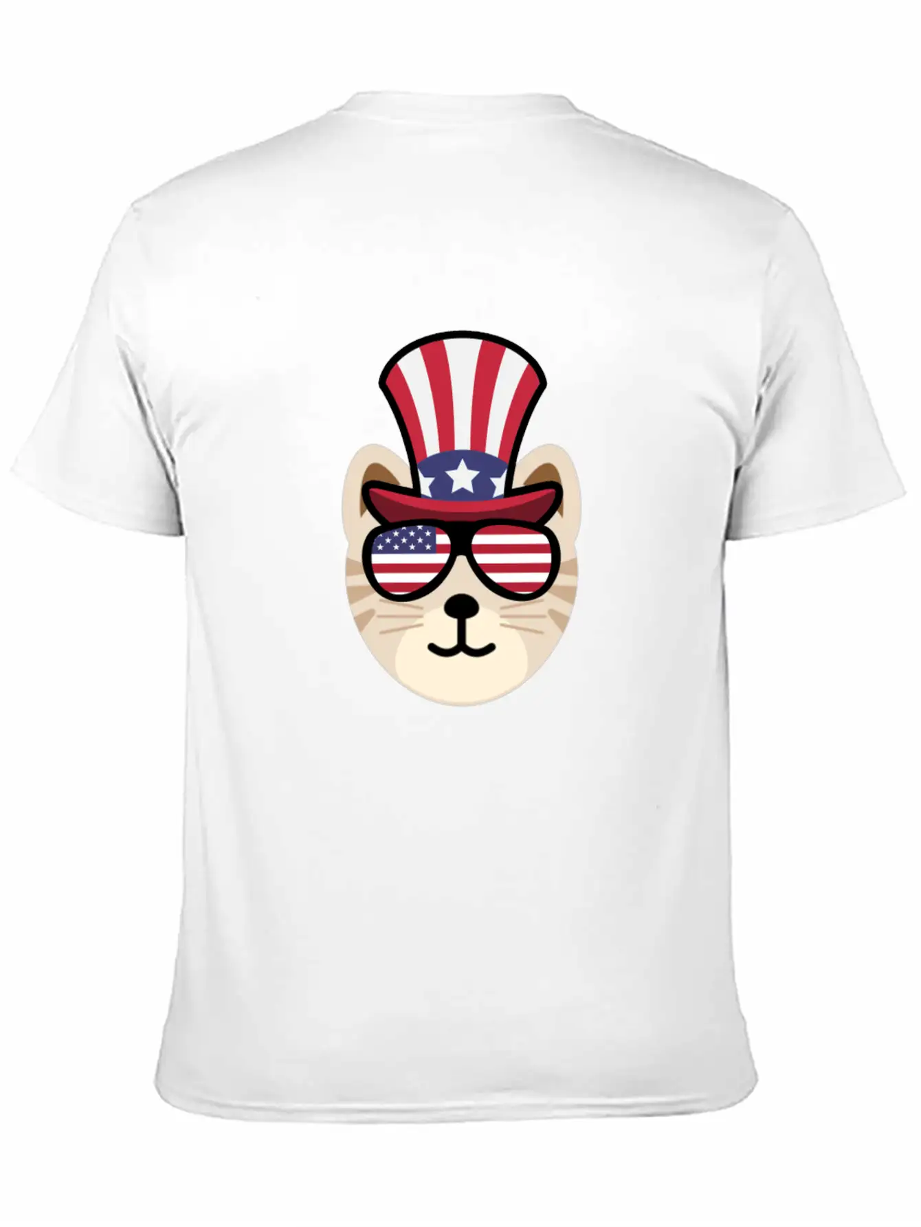 Cat Happy 4th Of July Breathable Soft Cotton T-Shirt – Timeless Casual Look