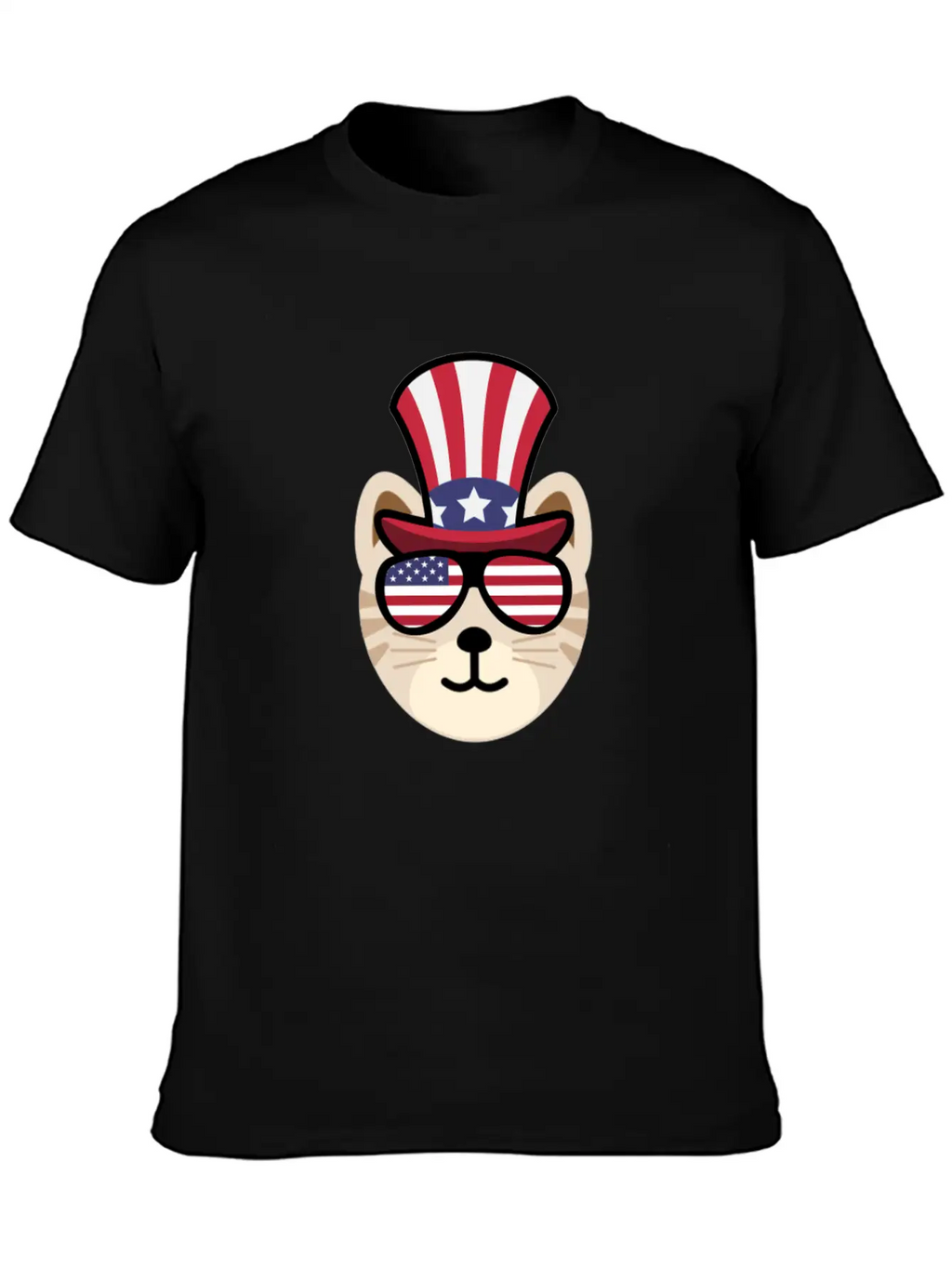 Cat Happy 4th Of July Breathable Soft Cotton T-Shirt – Timeless Casual Look