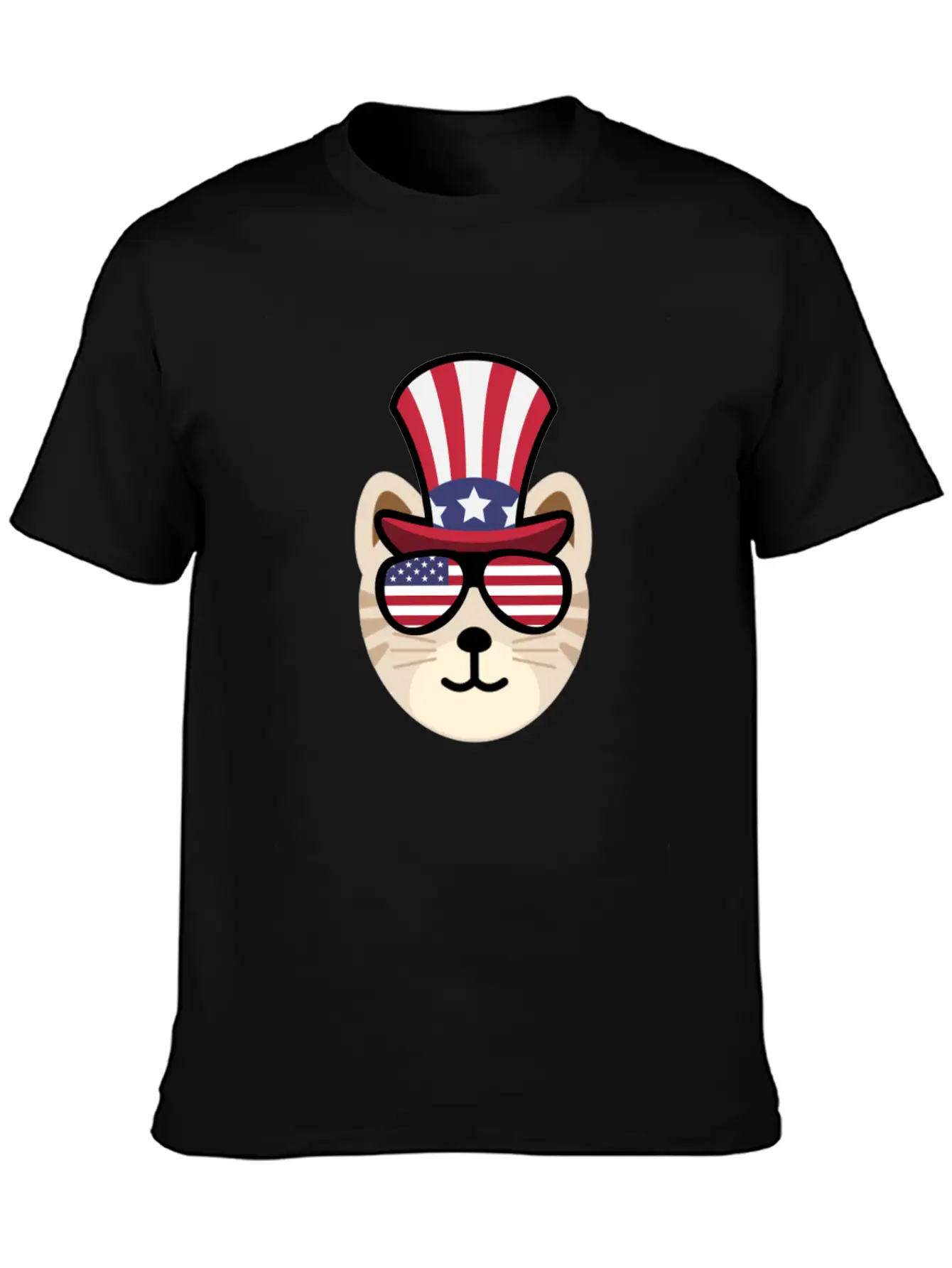 Cat Happy 4th Of July Breathable Soft Cotton T-Shirt – Timeless Casual Look