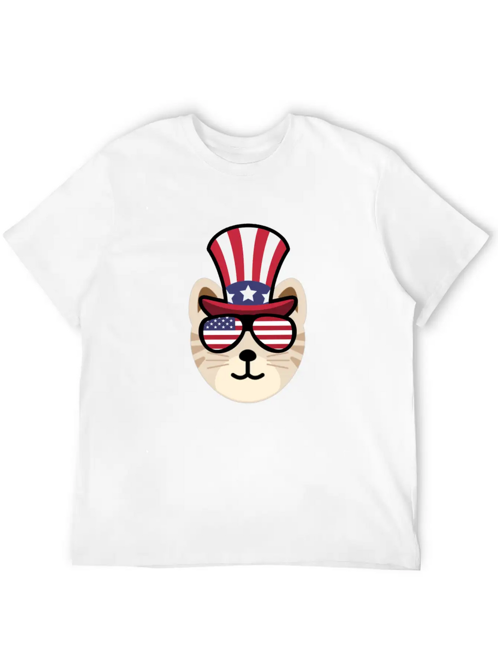 Cat Happy 4th Of July Breathable Soft Cotton T-Shirt – Timeless Casual Look