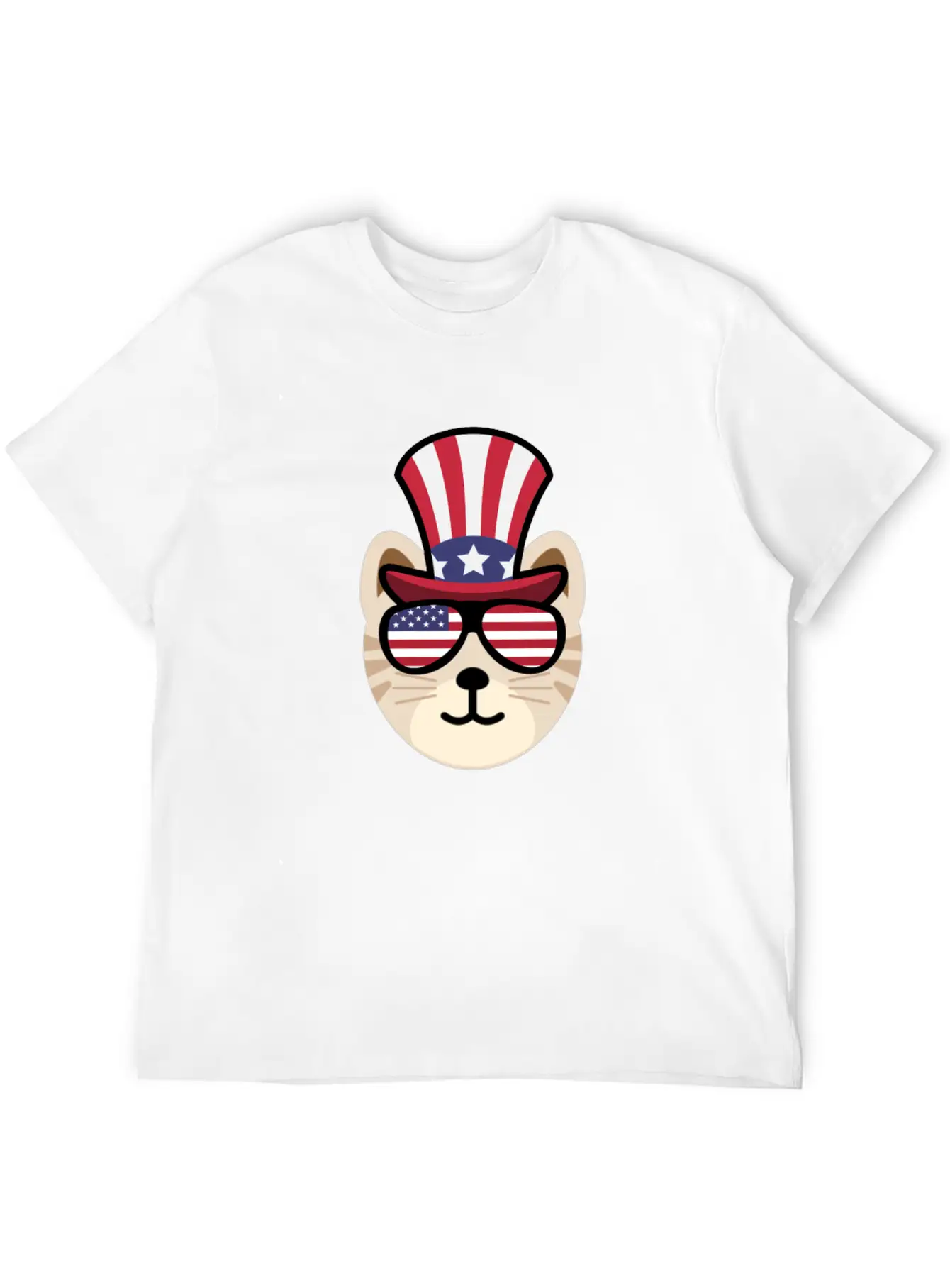 Cat Happy 4th Of July Breathable Soft Cotton T-Shirt – Timeless Casual Look