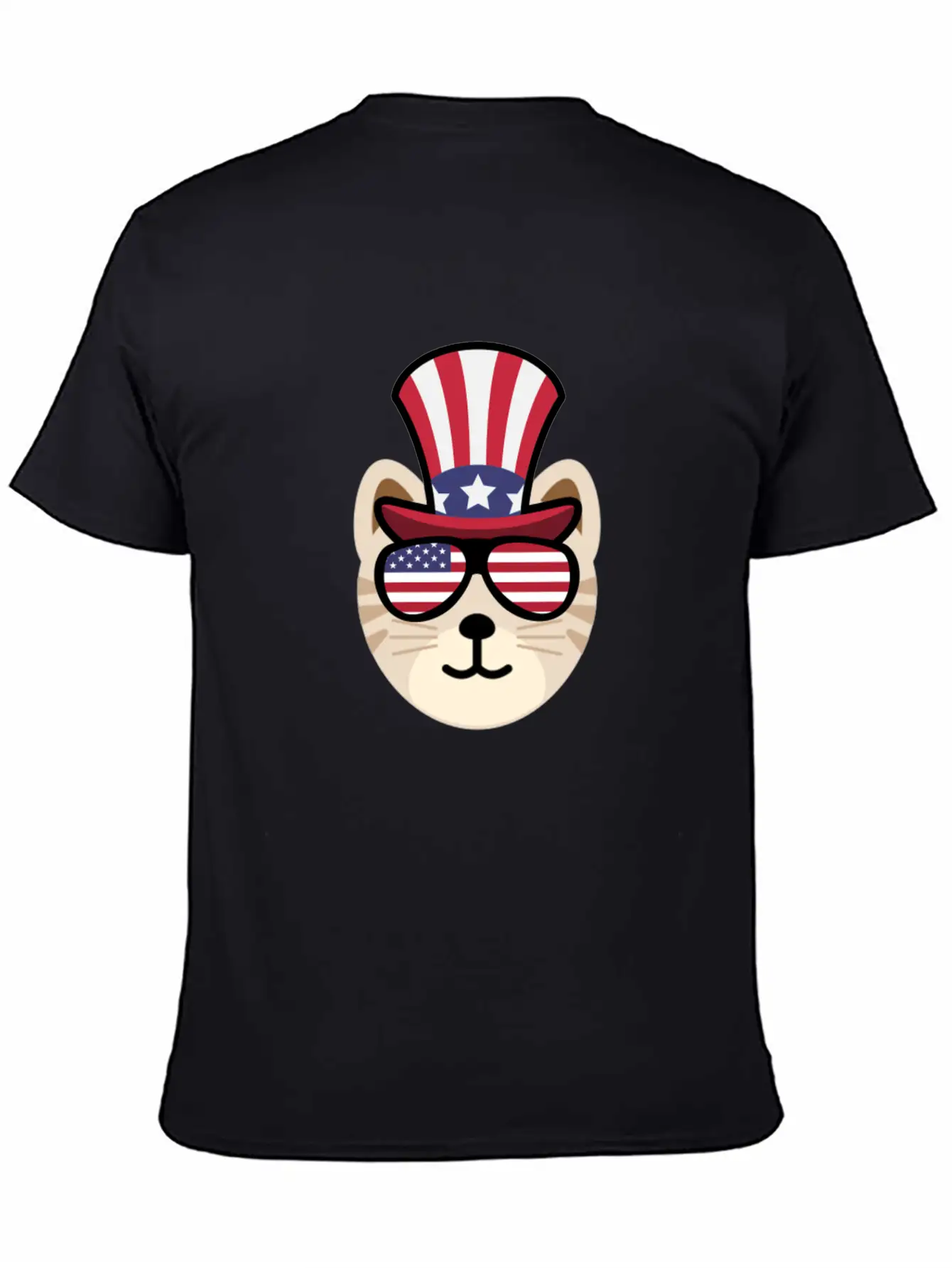 Cat Happy 4th Of July Breathable Soft Cotton T-Shirt – Timeless Casual Look