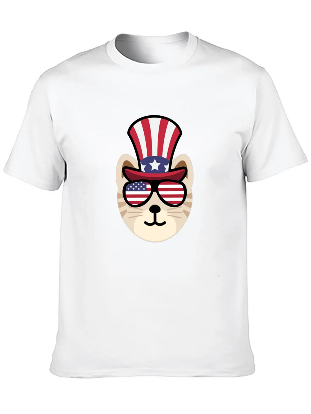 Cat Happy 4th Of July Casual Graphic T-Shirt – Simple And Comfortable Daily Wear