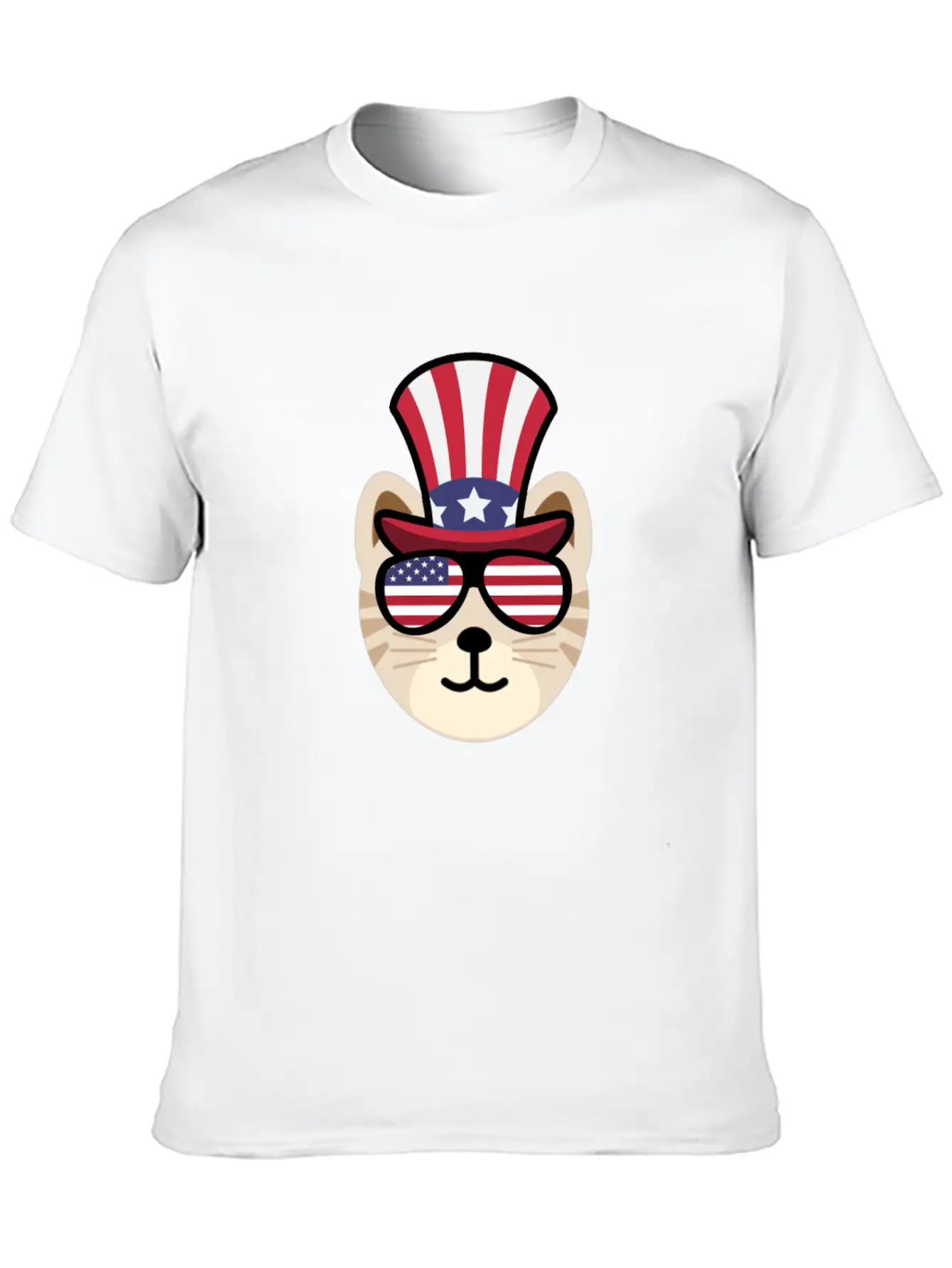 Cat Happy 4th Of July Casual Graphic T-Shirt – Simple And Comfortable Daily Wear