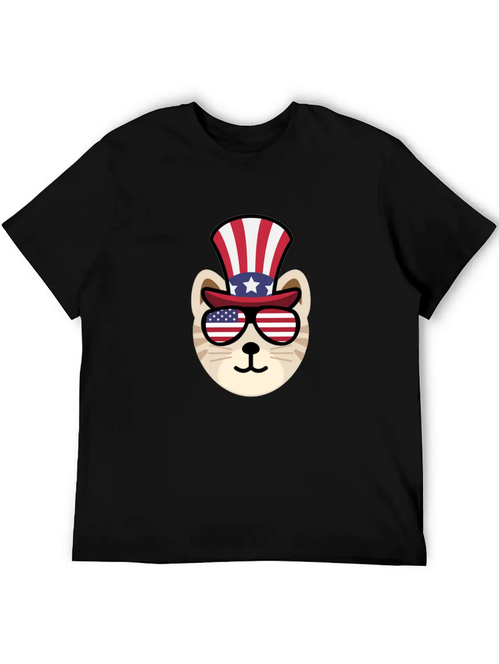 Cat Happy 4th Of July Casual Graphic T-Shirt – Simple And Comfortable Daily Wear