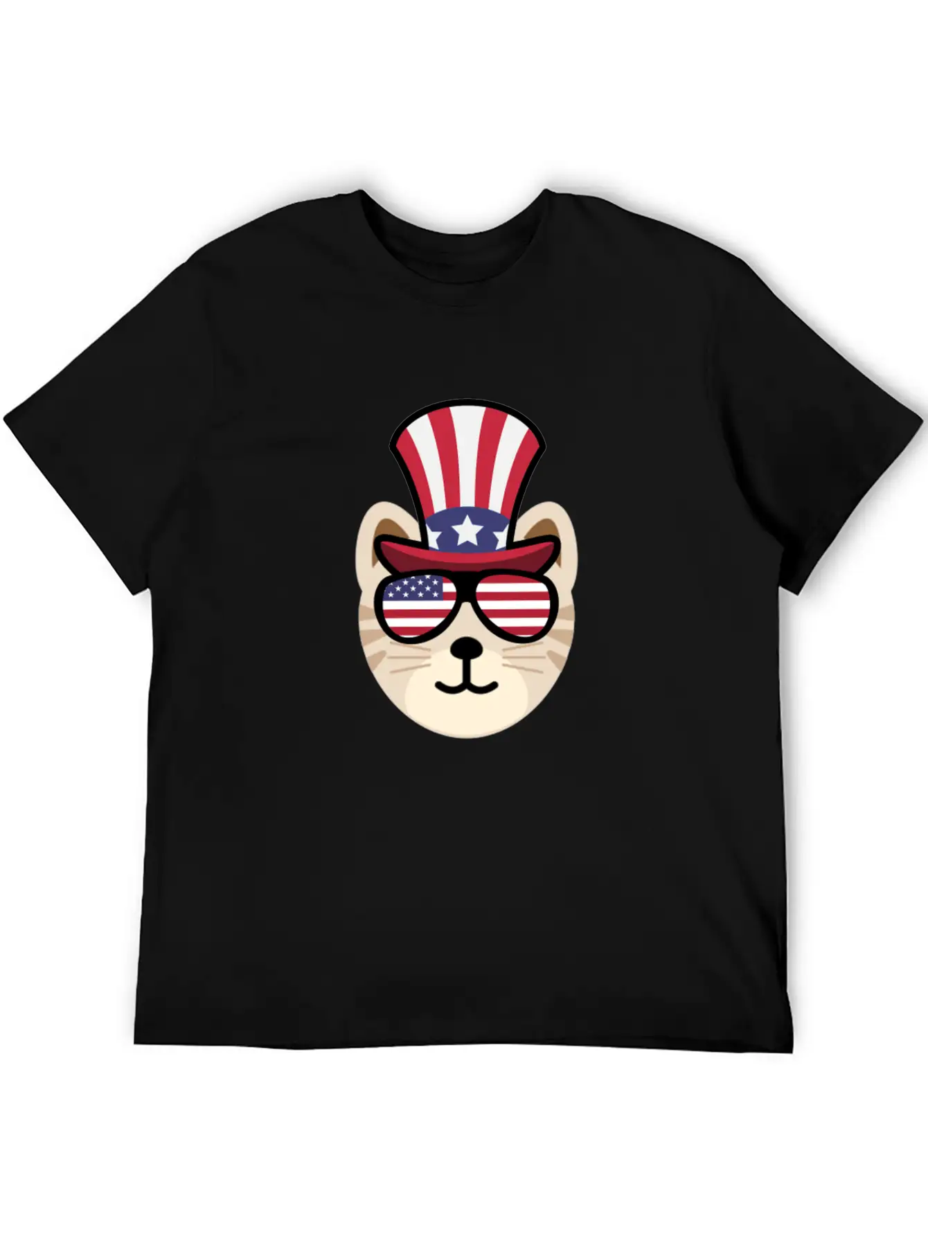 Cat Happy 4th Of July Casual Graphic T-Shirt – Simple And Comfortable Daily Wear