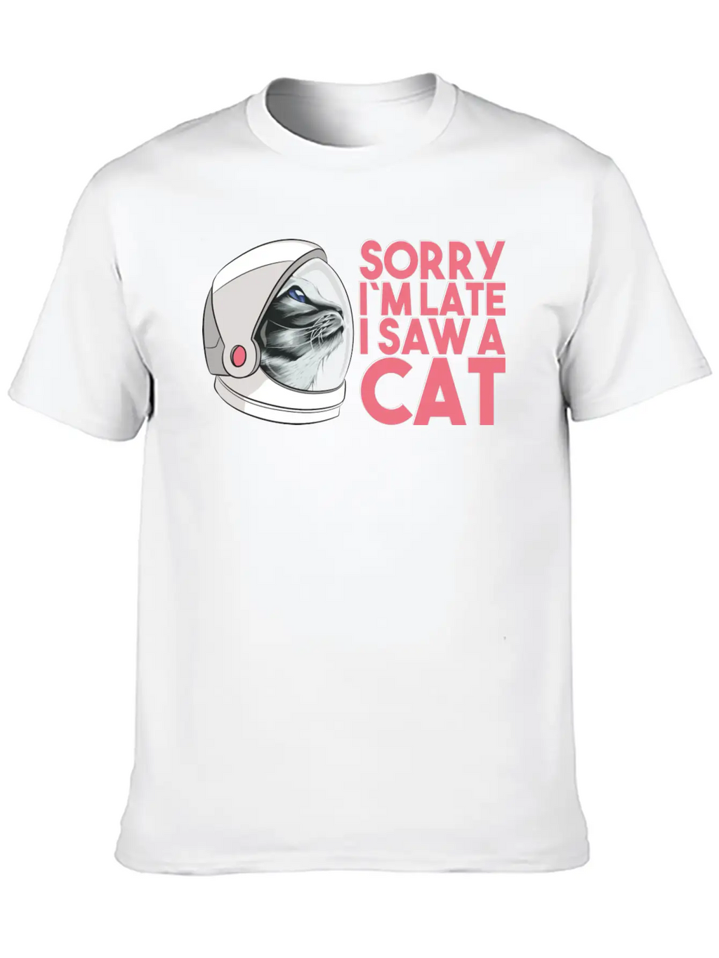 Cat In The Galaxy Like A Astronaut Breathable Soft Cotton T-Shirt – Timeless Casual Look