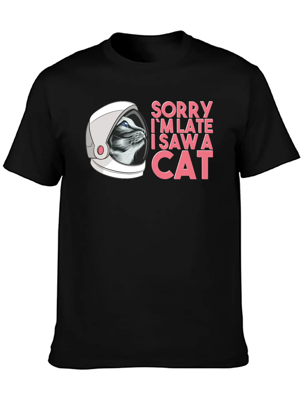 Cat In The Galaxy Like A Astronaut Breathable Soft Cotton T-Shirt – Timeless Casual Look