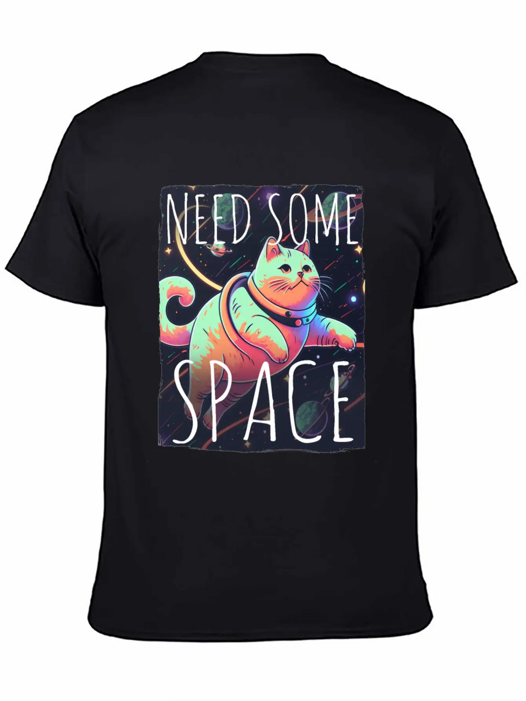 Cat Kitten Space Outer Space Atmosphere Universe Classic Fit Graphic Tee For Daily Comfort – Unisex Cotton Shirt