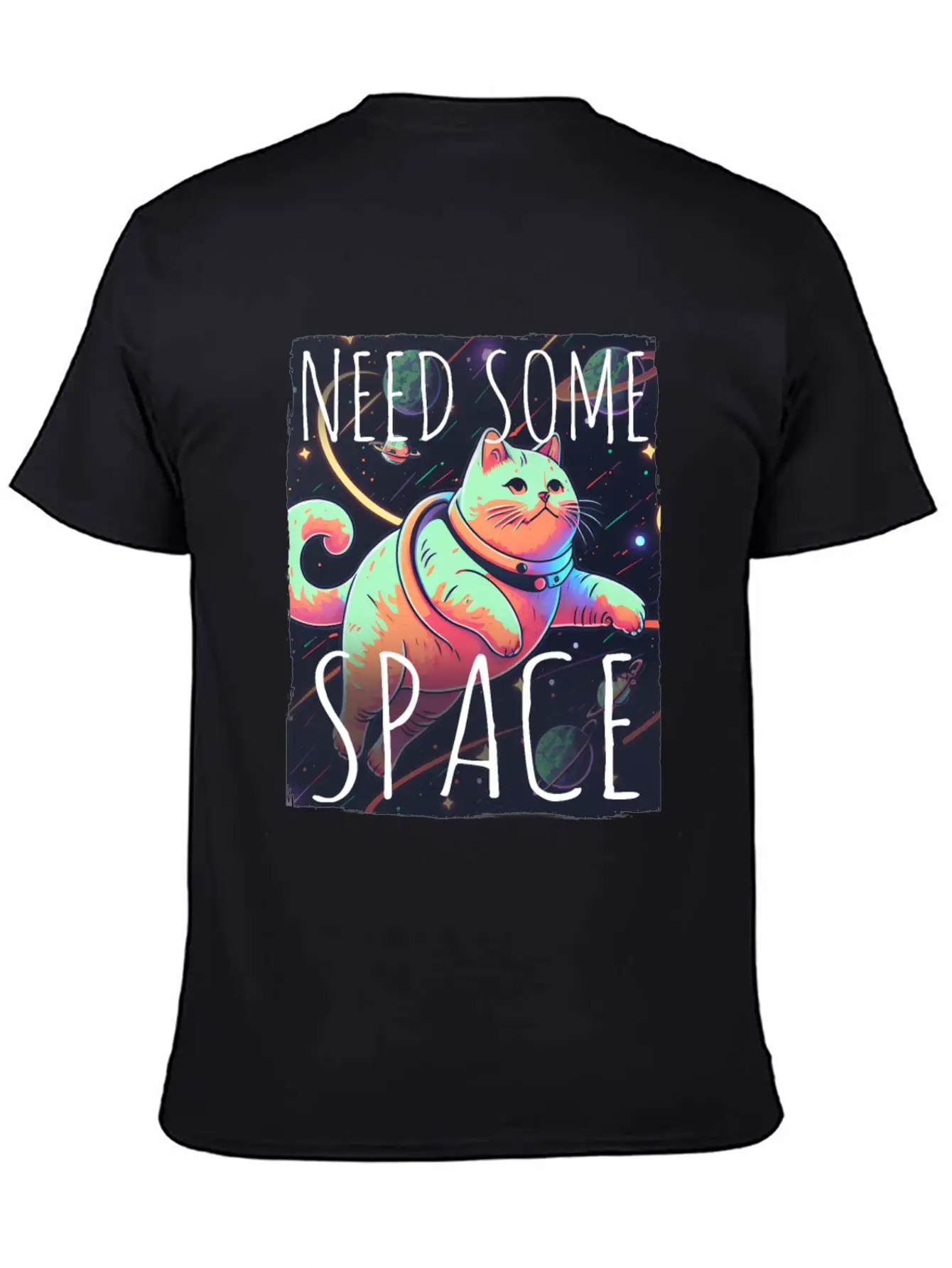 Cat Kitten Space Outer Space Atmosphere Universe Classic Fit Graphic Tee For Daily Comfort – Unisex Cotton Shirt