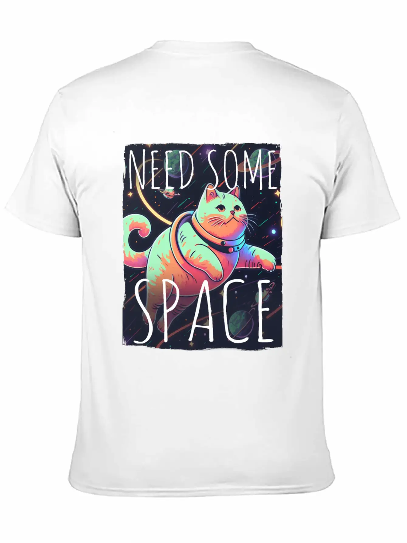 Cat Kitten Space Outer Space Atmosphere Universe Classic Fit Graphic Tee For Daily Comfort – Unisex Cotton Shirt