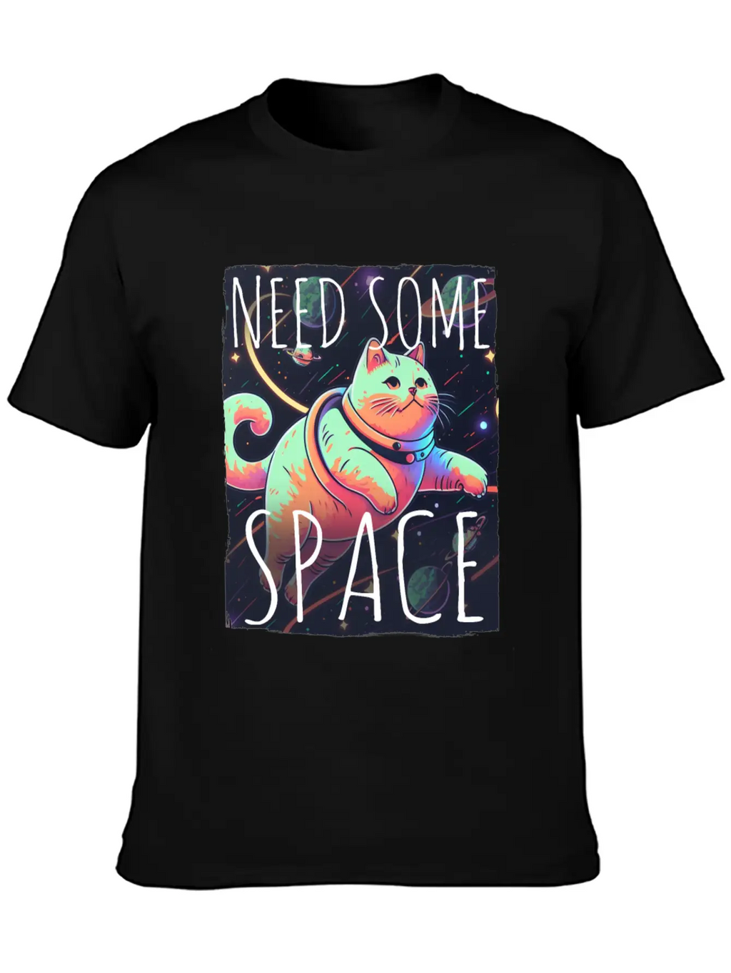 Cat Kitten Space Outer Space Atmosphere Universe Classic Fit Graphic Tee For Daily Comfort – Unisex Cotton Shirt