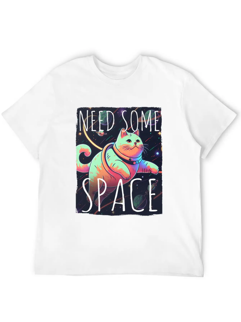 Cat Kitten Space Outer Space Atmosphere Universe Classic Fit Graphic Tee For Daily Comfort – Unisex Cotton Shirt