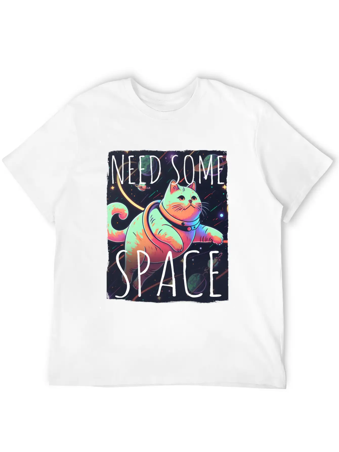 Cat Kitten Space Outer Space Atmosphere Universe Classic Fit Graphic Tee For Daily Comfort – Unisex Cotton Shirt