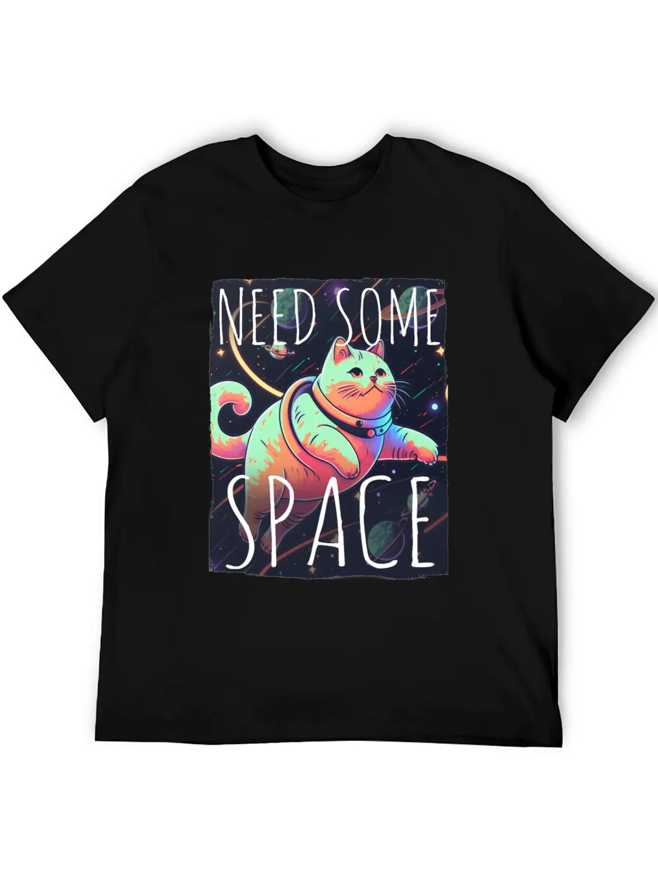 Cat Kitten Space Outer Space Atmosphere Universe Classic Fit Graphic Tee For Daily Comfort – Unisex Cotton Shirt