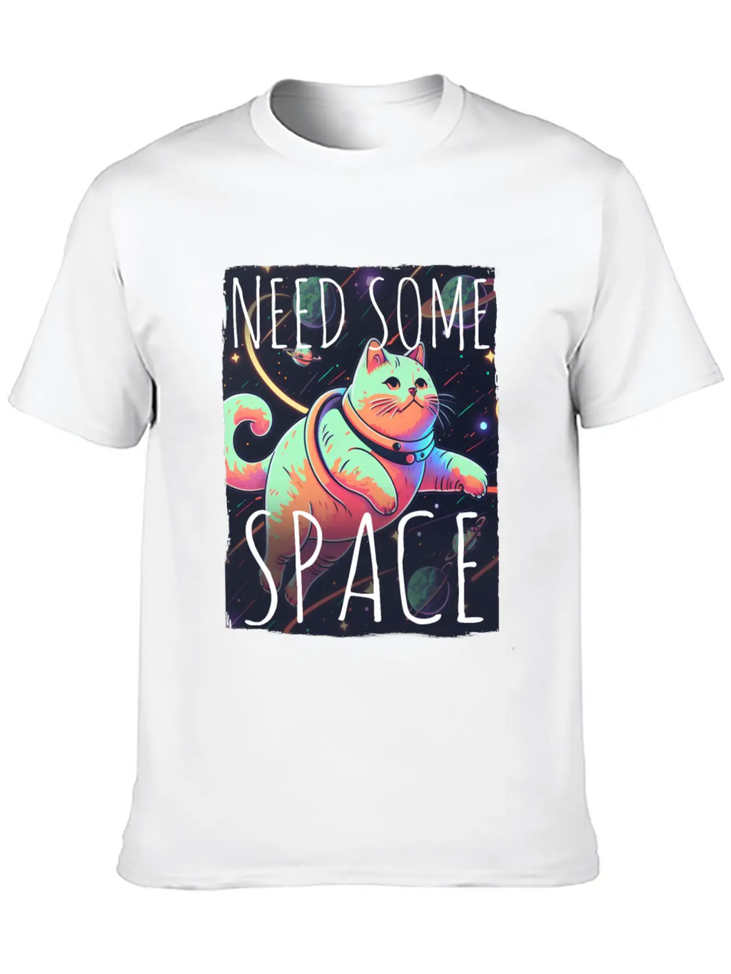 Cat Kitten Space Outer Space Atmosphere Universe Classic Fit Graphic Tee For Daily Comfort – Unisex Cotton Shirt