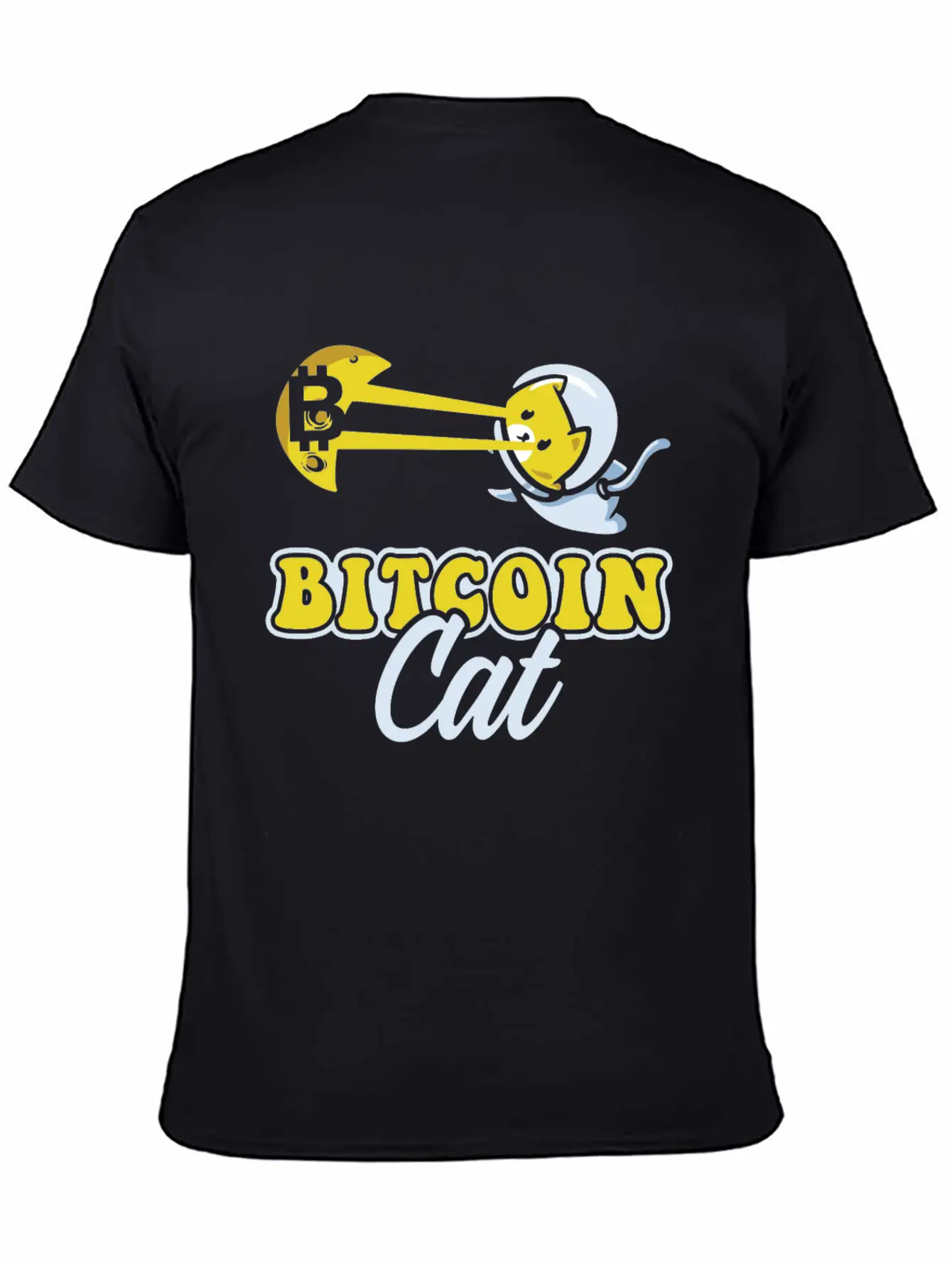 Cat Laser Eyes Bitcoin Crypto BTC Cryptocurrency Unisex Short Sleeve Soft Cotton T-Shirt – Casual Everyday Wear