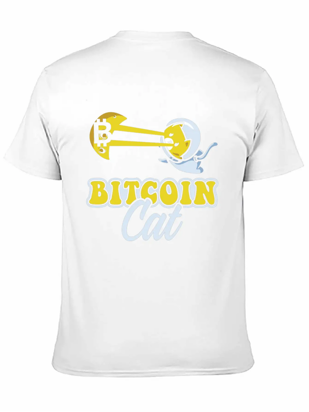 Cat Laser Eyes Bitcoin Crypto BTC Cryptocurrency Unisex Short Sleeve Soft Cotton T-Shirt – Casual Everyday Wear