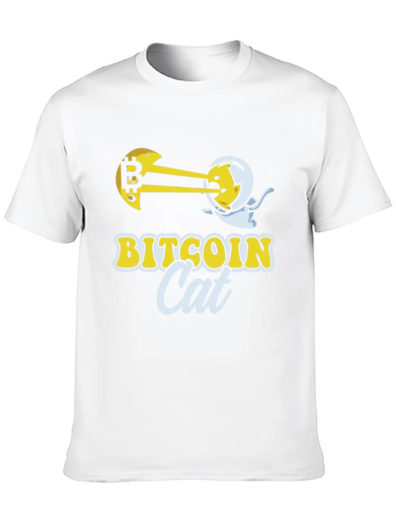 Cat Laser Eyes Bitcoin Crypto BTC Cryptocurrency Unisex Short Sleeve Soft Cotton T-Shirt – Casual Everyday Wear