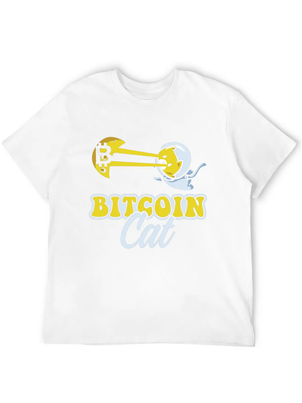 Cat Laser Eyes Bitcoin Crypto BTC Cryptocurrency Unisex Short Sleeve Soft Cotton T-Shirt – Casual Everyday Wear