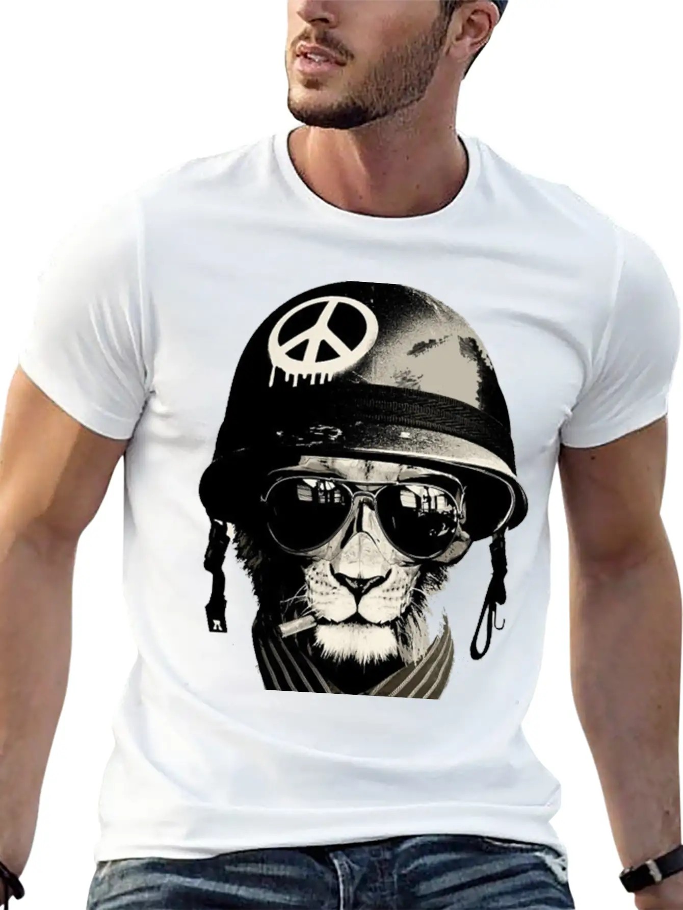 Cat Man - Soldier Casual Graphic T-Shirt – Simple And Comfortable Daily Wear