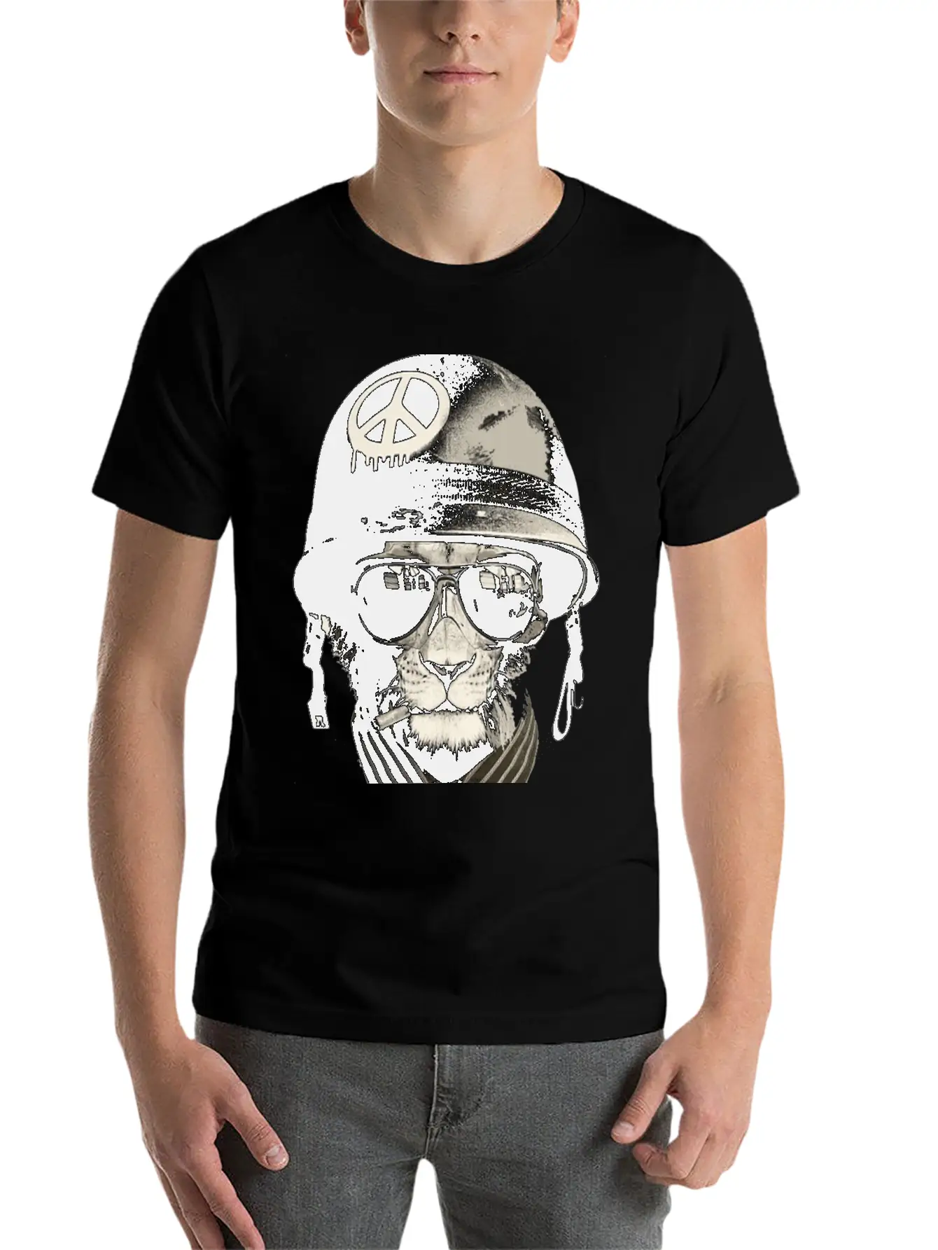 Cat Man - Soldier Casual Graphic T-Shirt – Simple And Comfortable Daily Wear