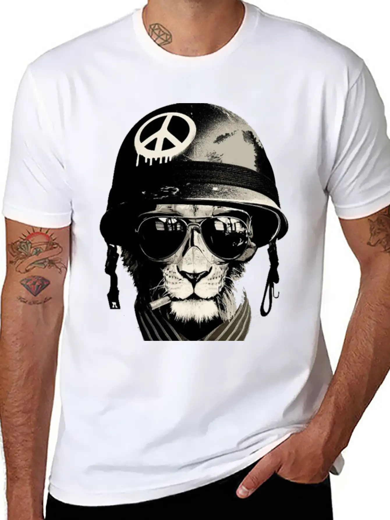 Cat Man - Soldier Casual Graphic T-Shirt – Simple And Comfortable Daily Wear
