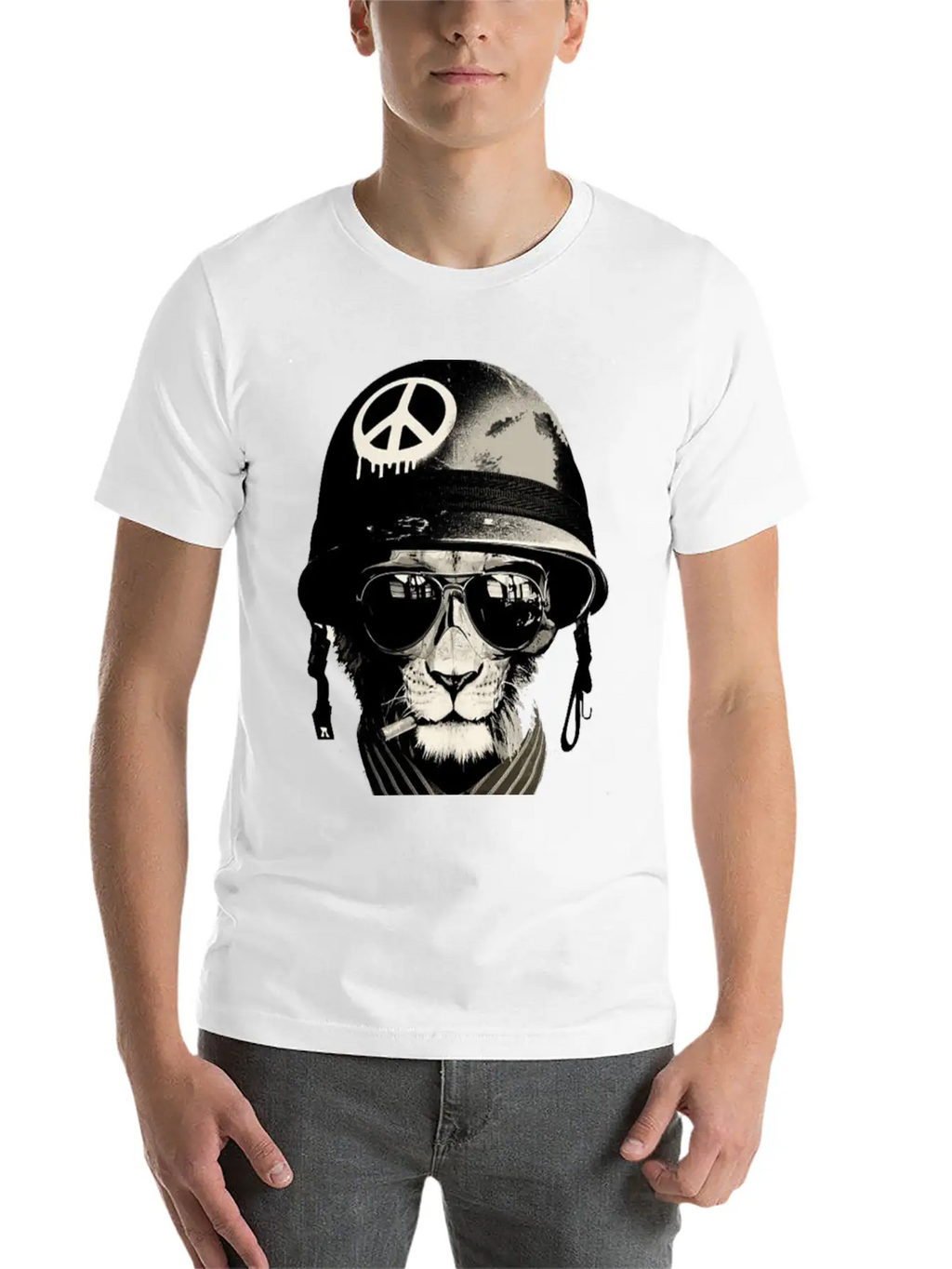 Cat Man - Soldier Casual Graphic T-Shirt – Simple And Comfortable Daily Wear