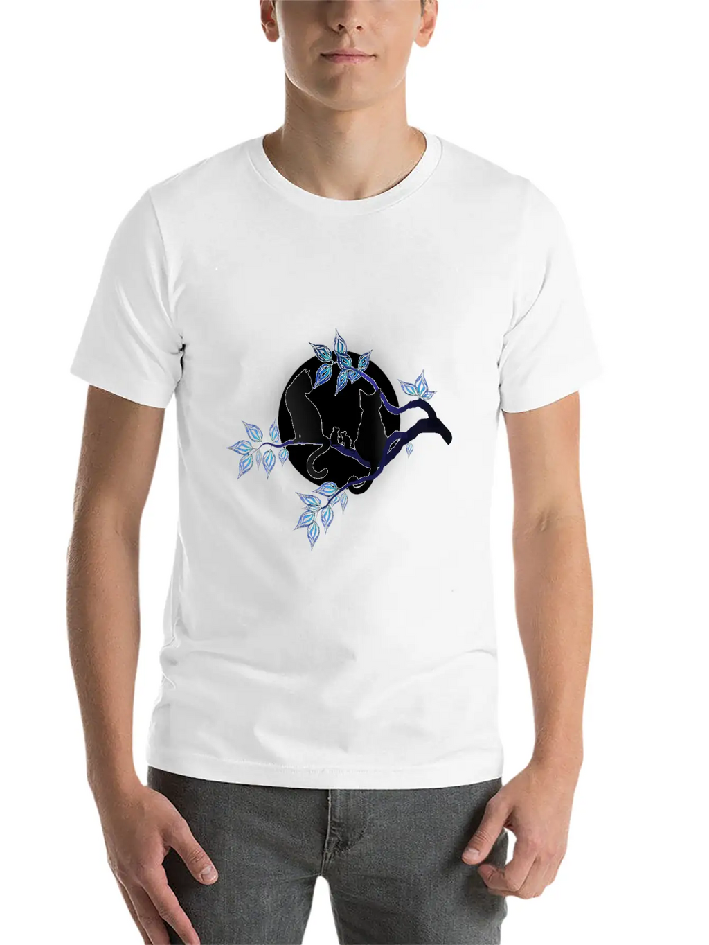 Cat Mices Full Moon Unisex Casual T-Shirt – Clean Design For Daily Comfort