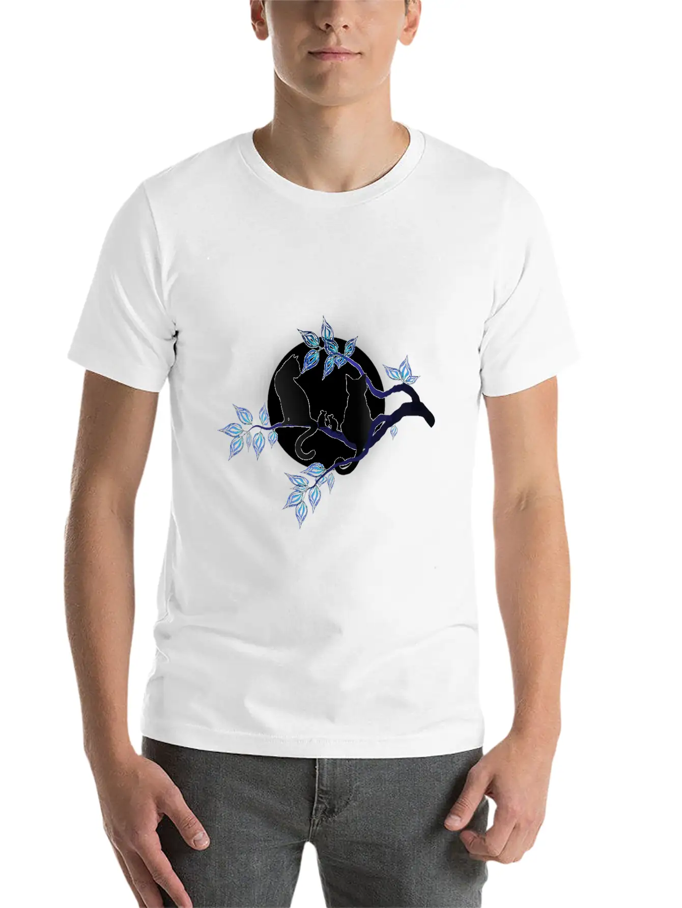 Cat Mices Full Moon Unisex Casual T-Shirt – Clean Design For Daily Comfort