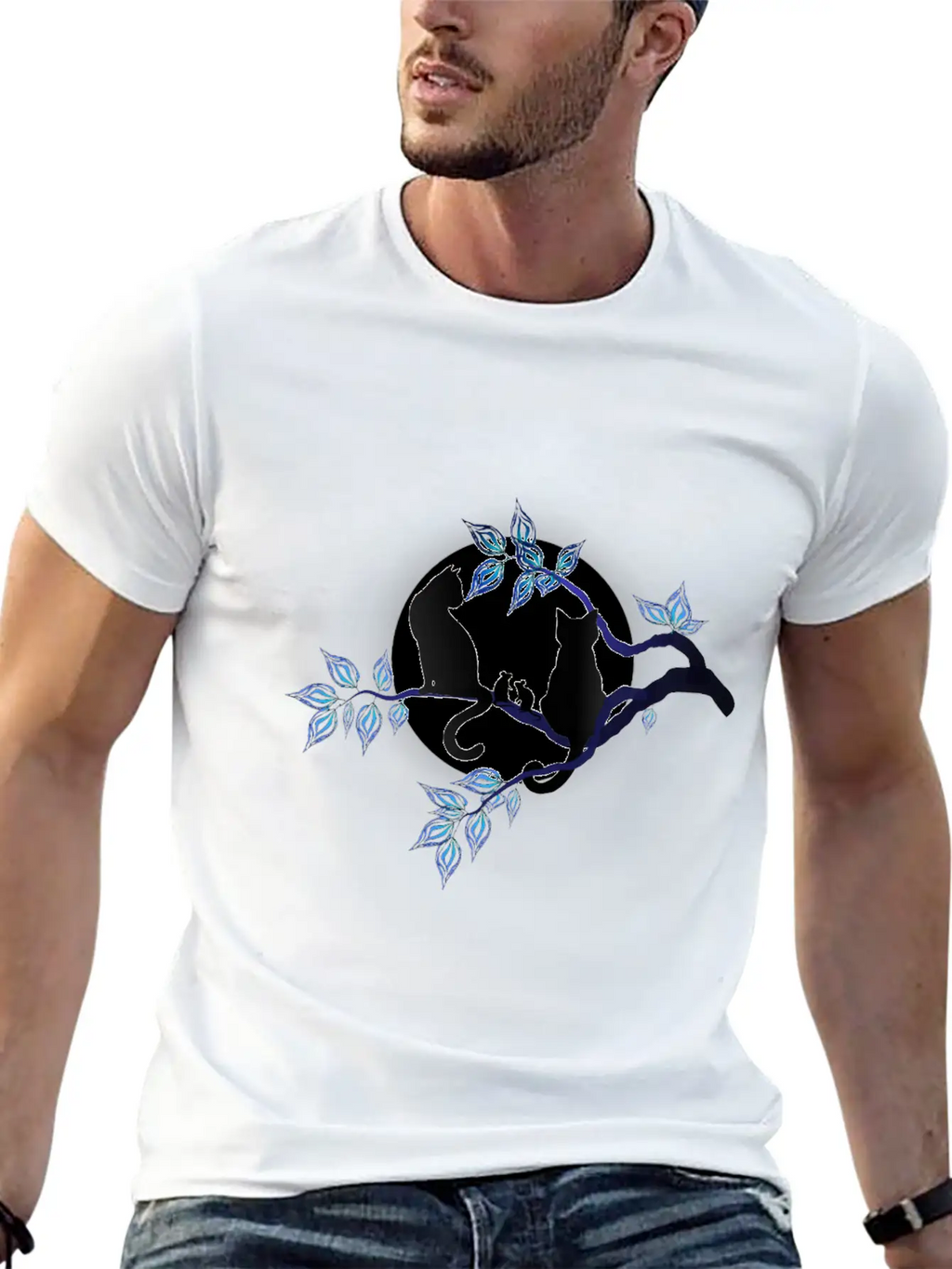 Cat Mices Full Moon Unisex Casual T-Shirt – Clean Design For Daily Comfort