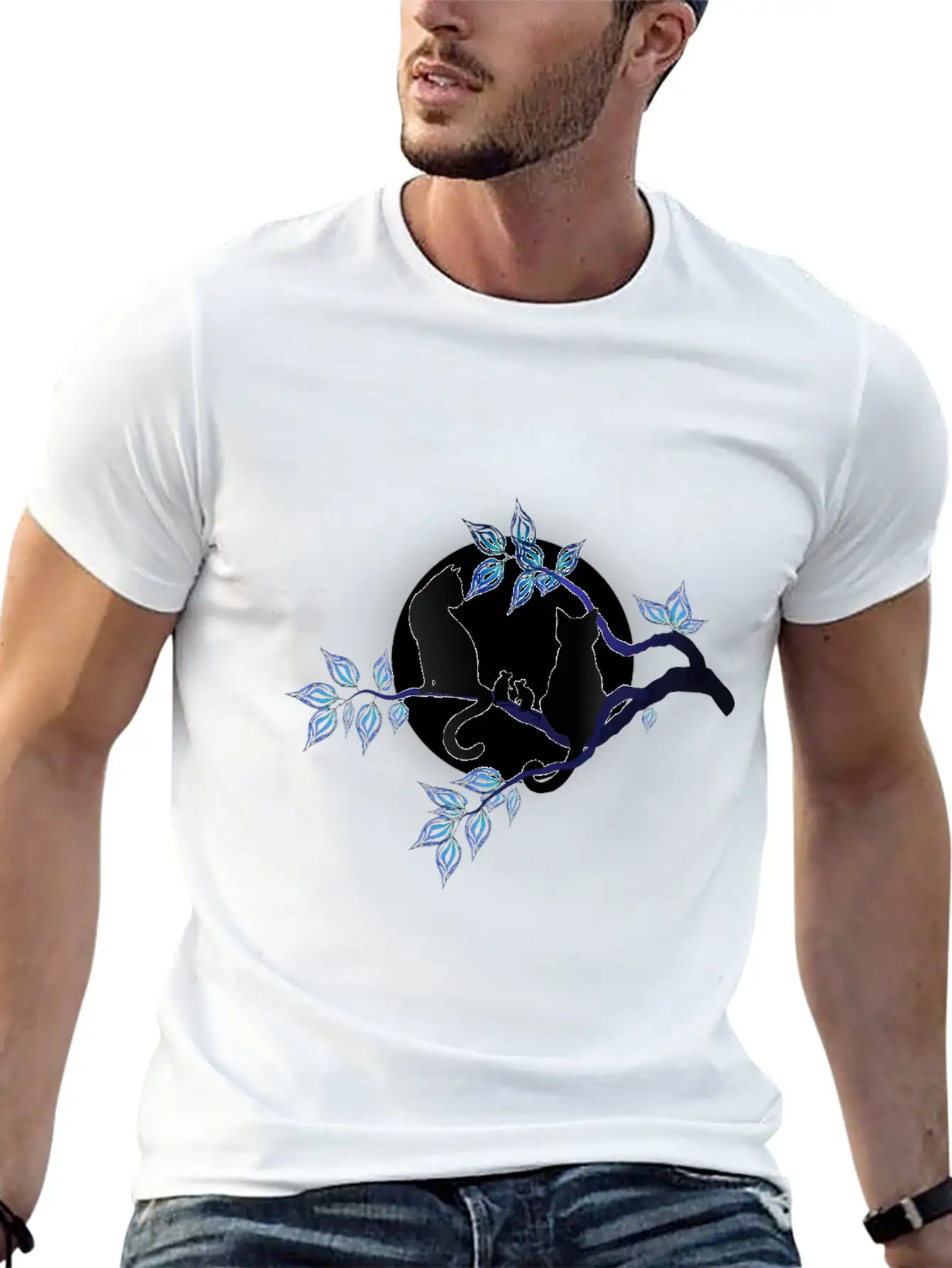 Cat Mices Full Moon Unisex Casual T-Shirt – Clean Design For Daily Comfort