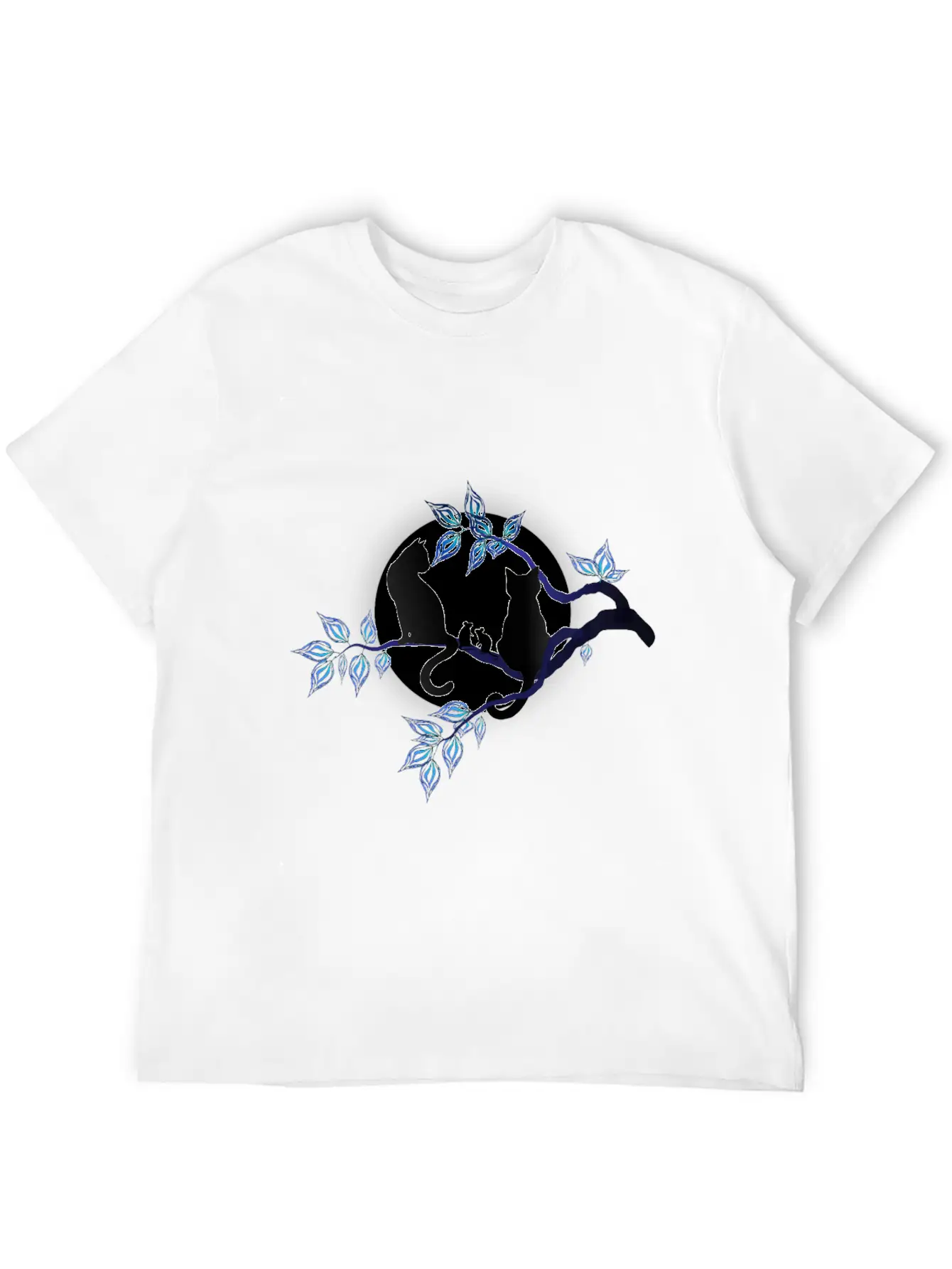 Cat Mices Full Moon Unisex Casual T-Shirt – Clean Design For Daily Comfort