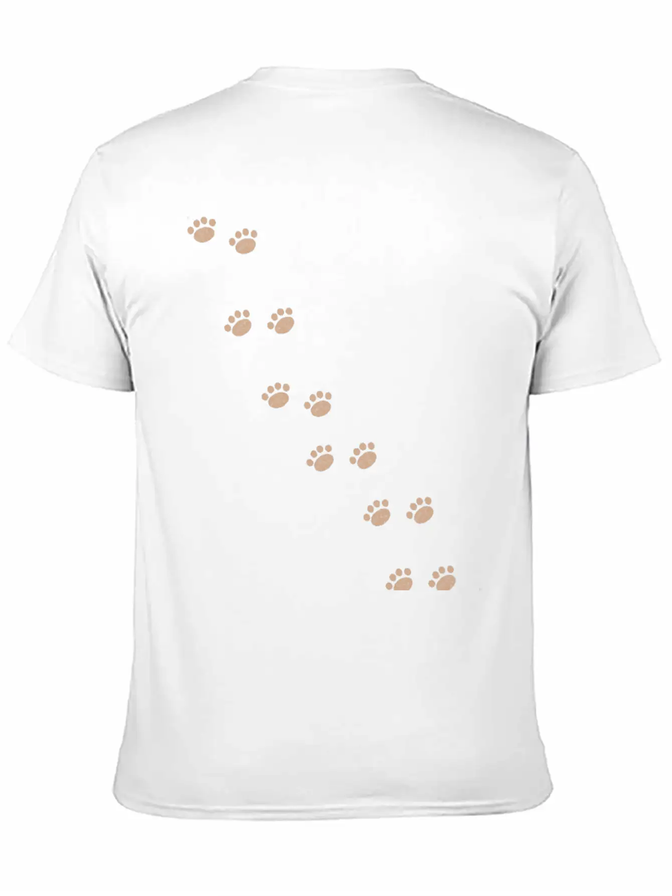 Cat Paw Prints Vintage Distressed (Dark Orange) Unisex Short Sleeve Soft Cotton T-Shirt – Casual Everyday Wear