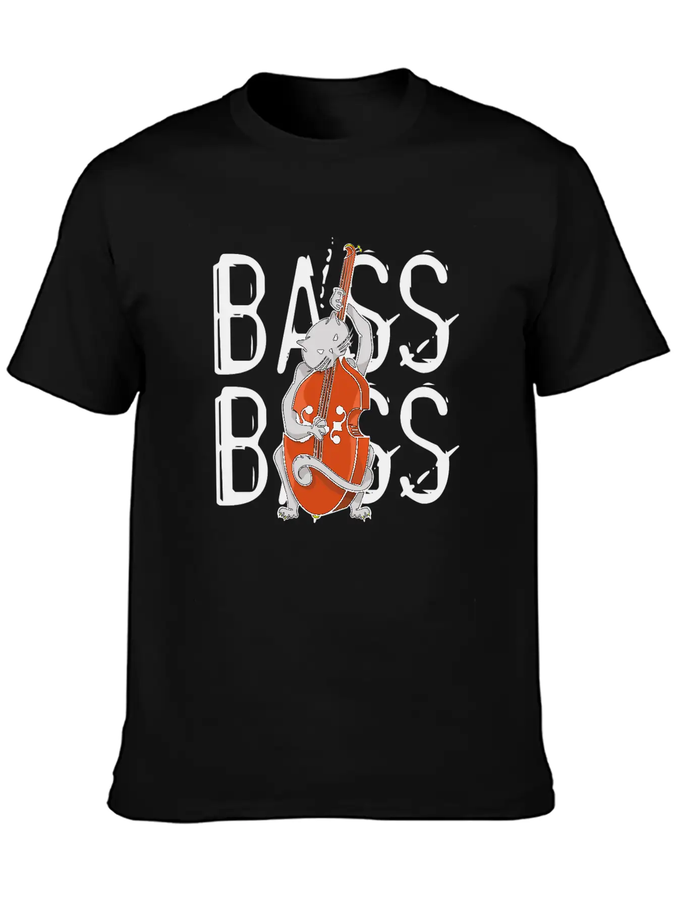 Cat Playing Bass Unisex Casual T-Shirt – Clean Design For Daily Comfort