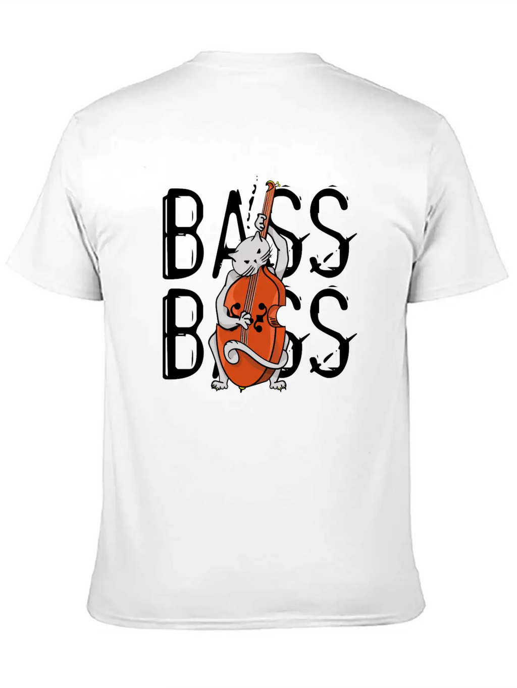 Cat Playing Bass Unisex Casual T-Shirt – Clean Design For Daily Comfort