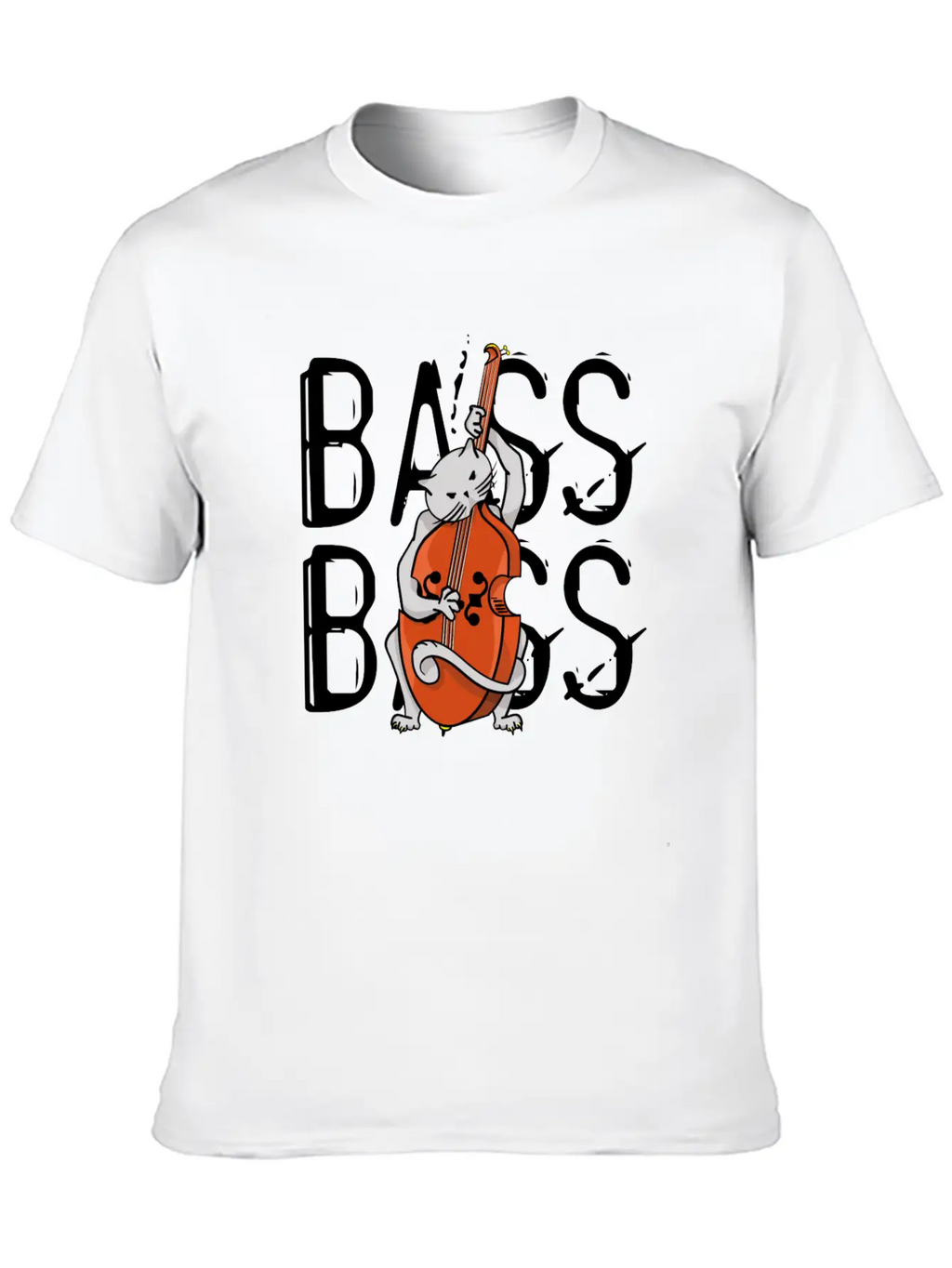Cat Playing Bass Unisex Casual T-Shirt – Clean Design For Daily Comfort