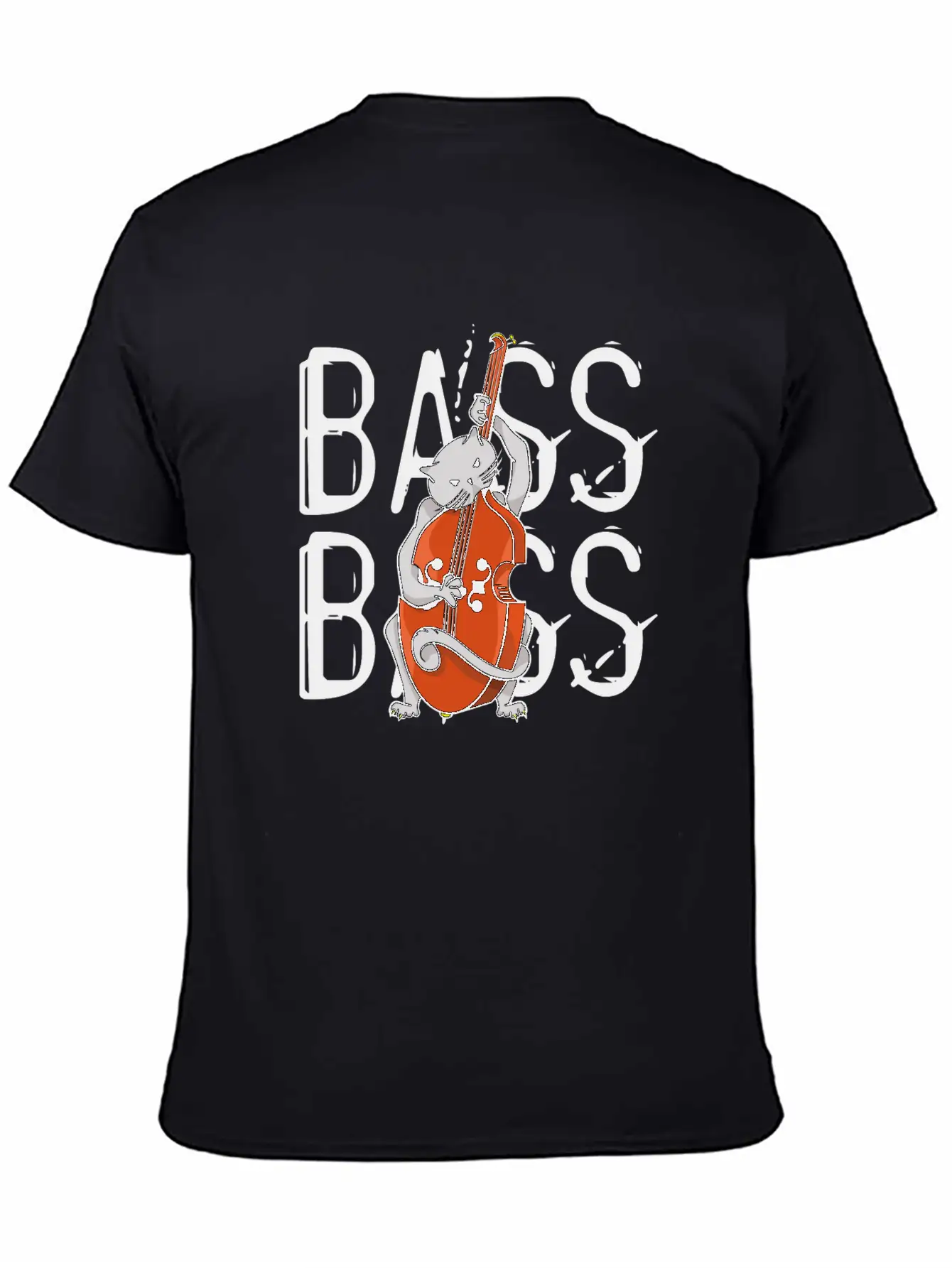 Cat Playing Bass Unisex Casual T-Shirt – Clean Design For Daily Comfort