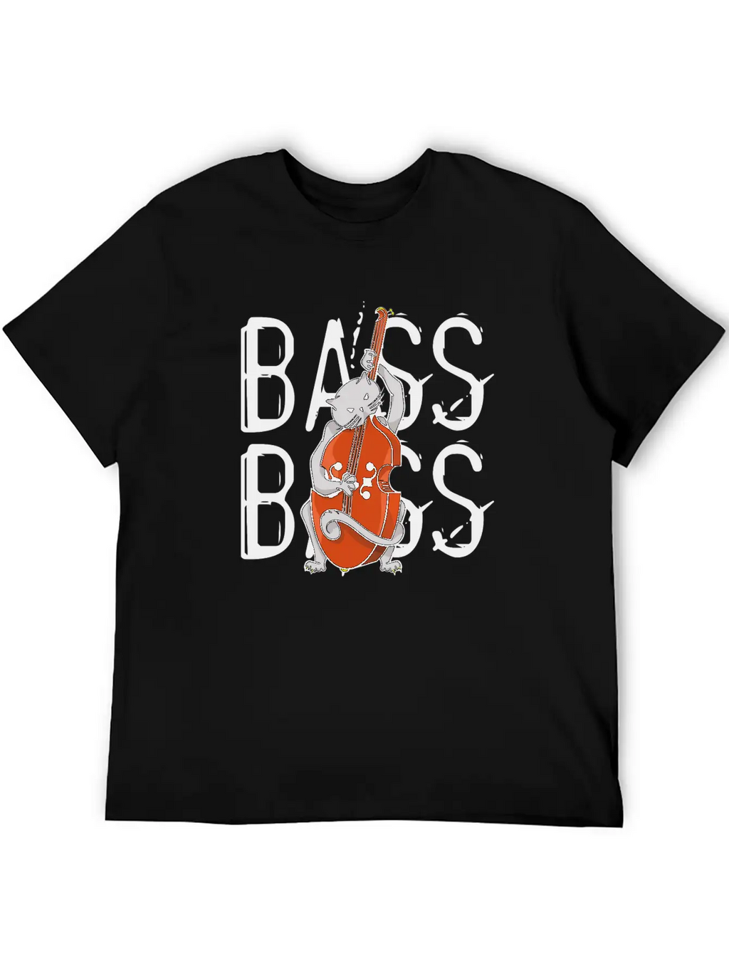 Cat Playing Bass Unisex Casual T-Shirt – Clean Design For Daily Comfort