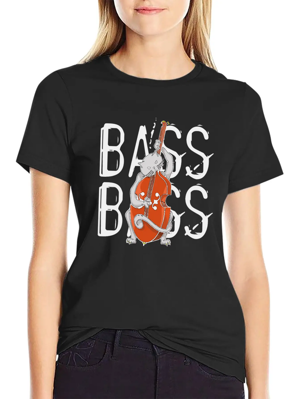 Cat Playing Bass Unisex Casual T-Shirt – Clean Design For Daily Comfort