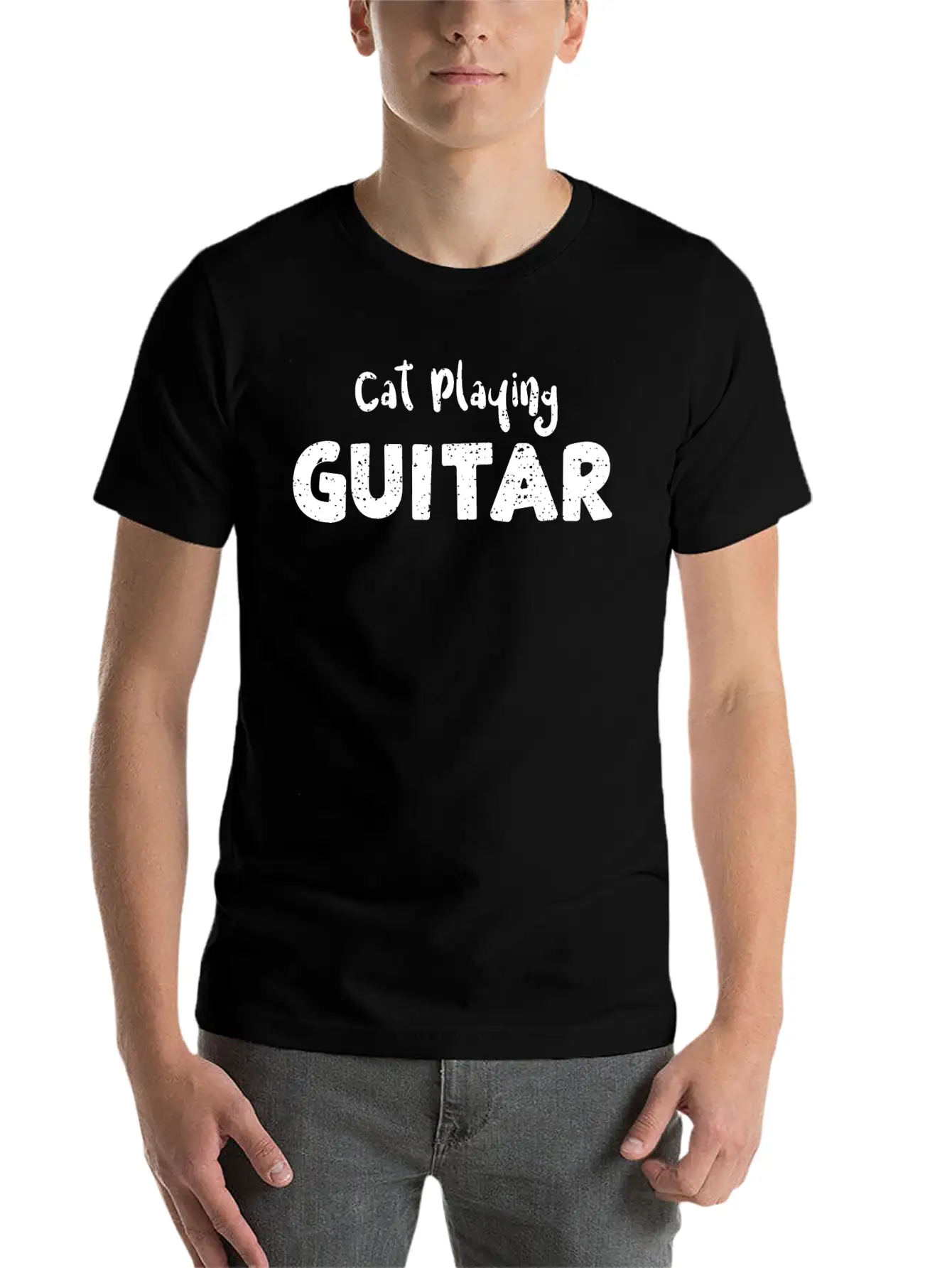 Cat Playing Guitar - Guitar Unisex Casual T-Shirt – Clean Design For Daily Comfort