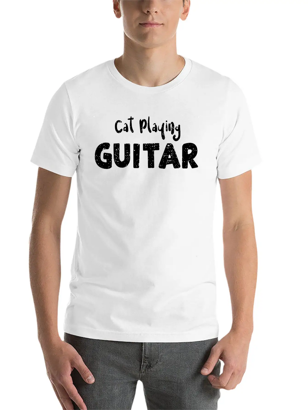 Cat Playing Guitar - Guitar Unisex Casual T-Shirt – Clean Design For Daily Comfort