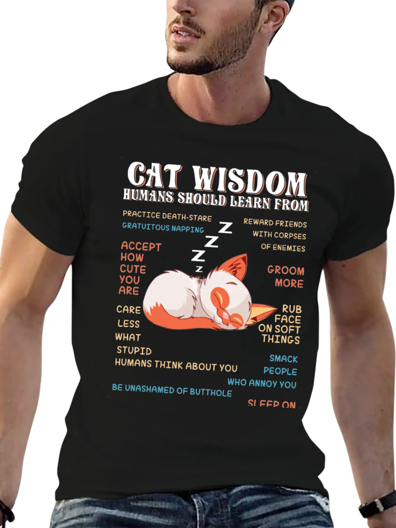 Cat Wisdom Unisex Casual T-Shirt – Clean Design For Daily Comfort