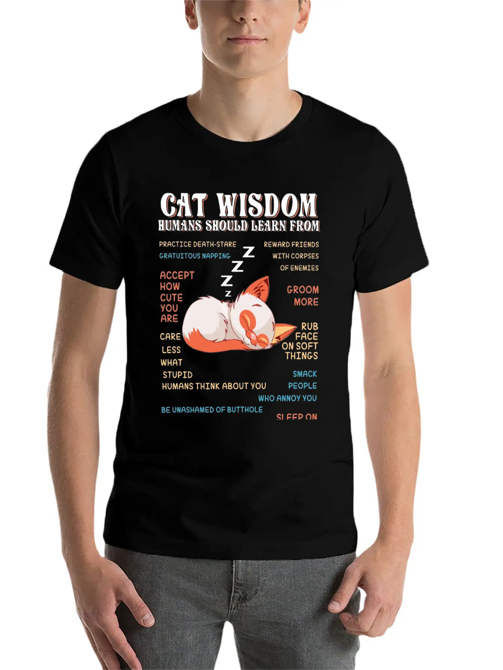 Cat Wisdom Unisex Casual T-Shirt – Clean Design For Daily Comfort