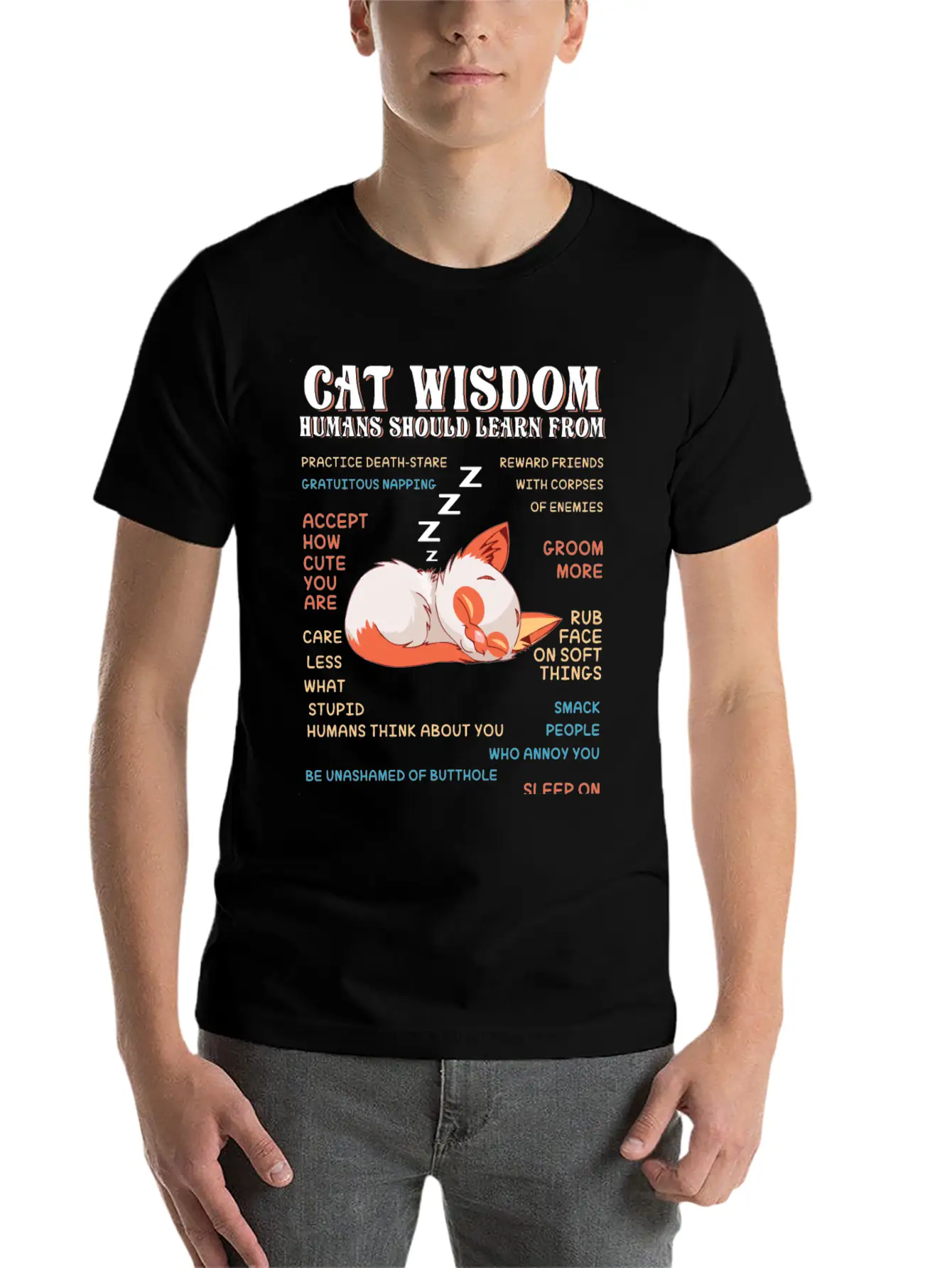 Cat Wisdom Unisex Casual T-Shirt – Clean Design For Daily Comfort