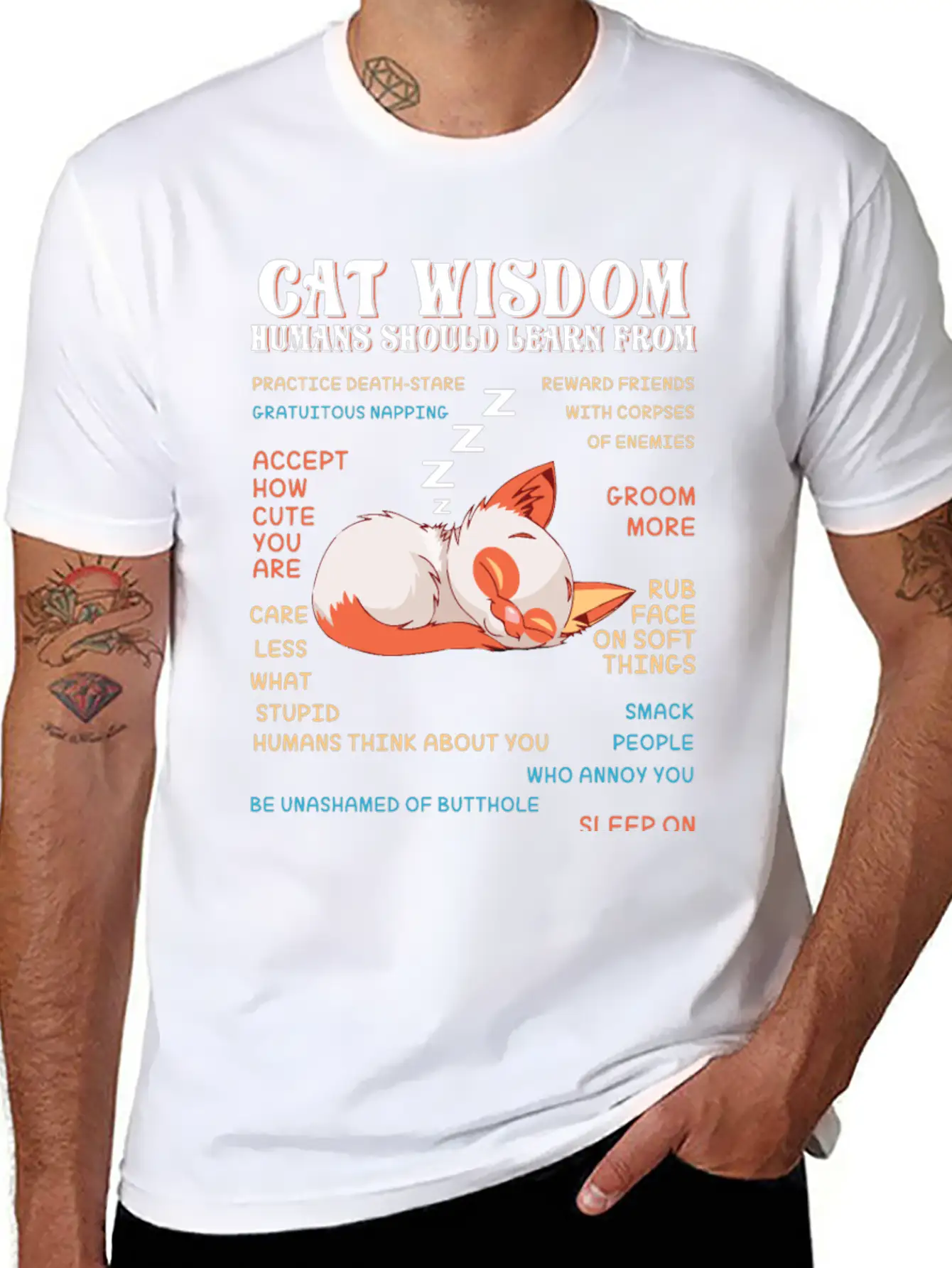 Cat Wisdom Unisex Casual T-Shirt – Clean Design For Daily Comfort