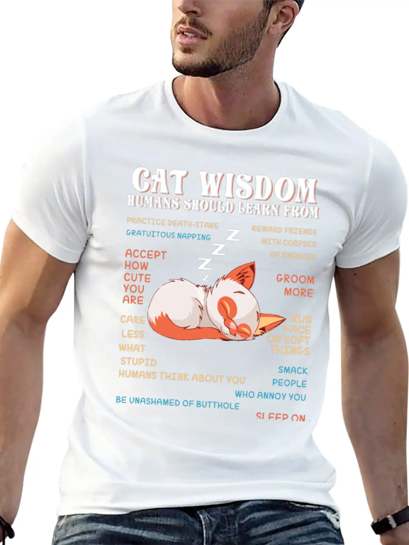 Cat Wisdom Unisex Casual T-Shirt – Clean Design For Daily Comfort