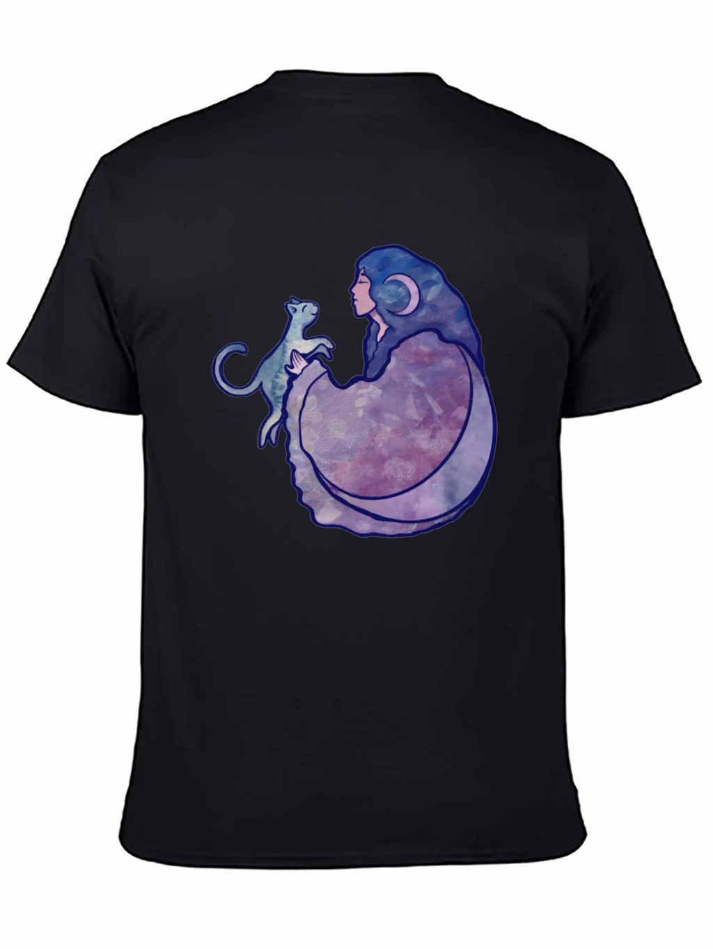 Cat Witch Painting Casual Graphic T-Shirt – Simple And Comfortable Daily Wear